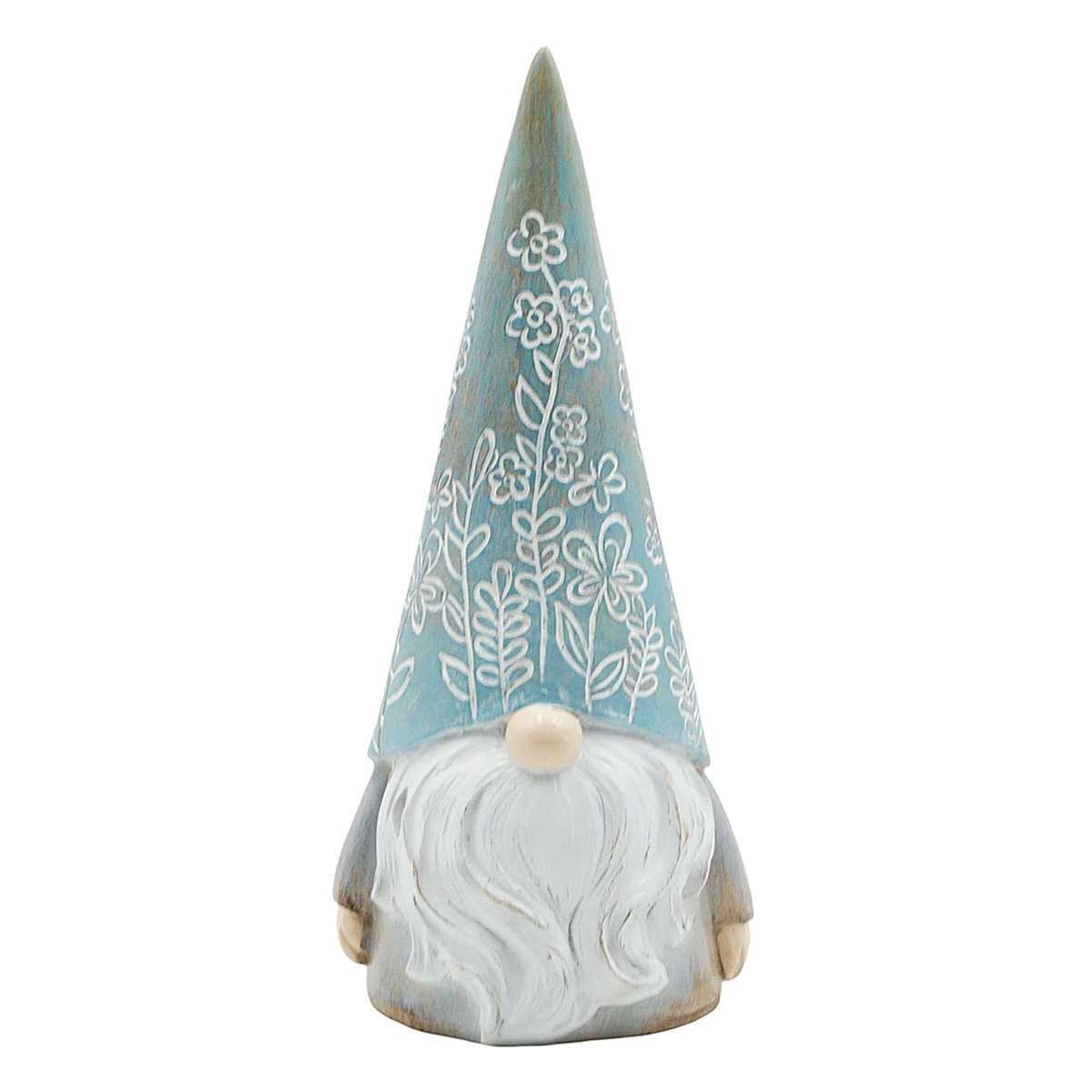 Honeybloom Blue Gnome, Outdoor Garden Statue,12"