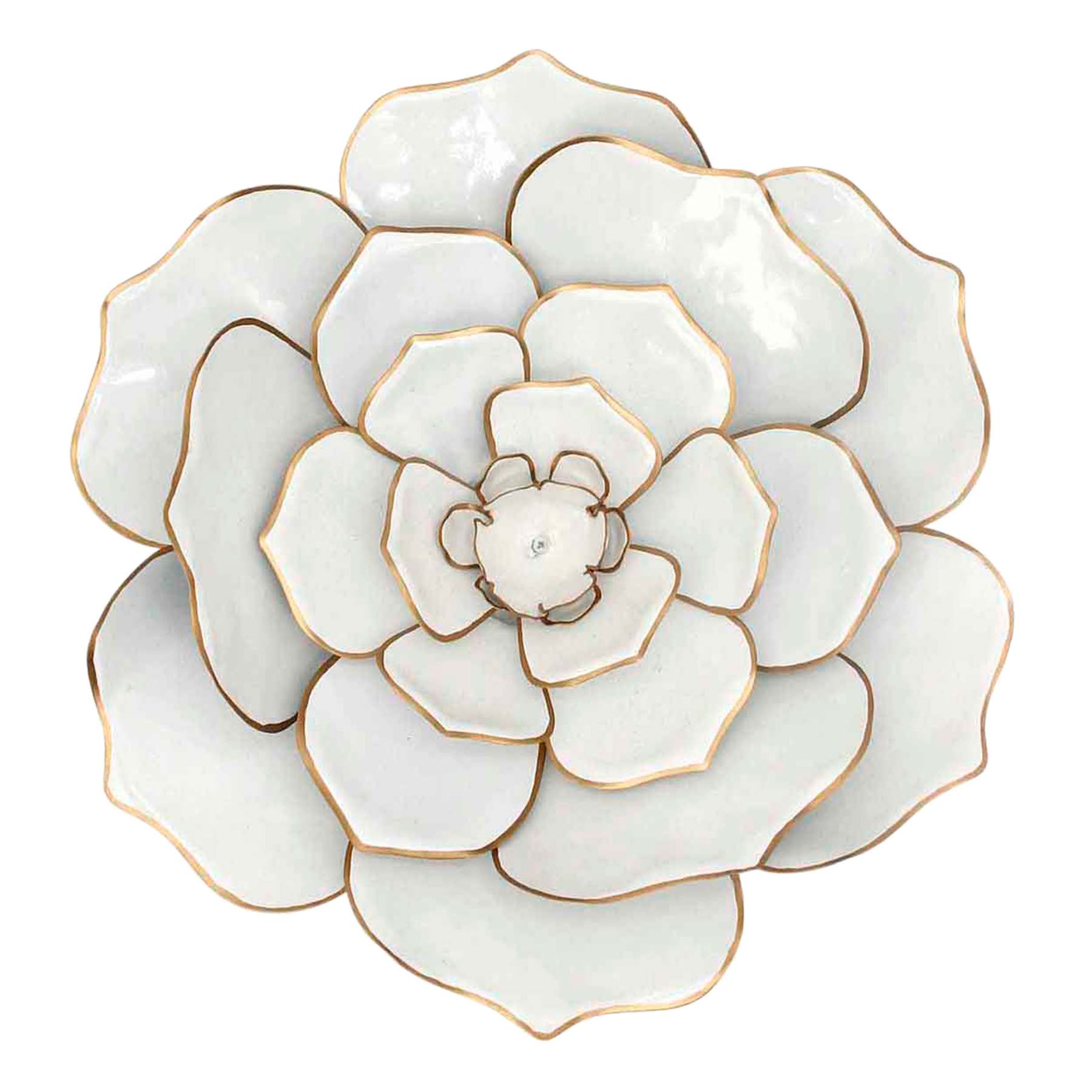 White Metal Flower Wall Art, 16.5"