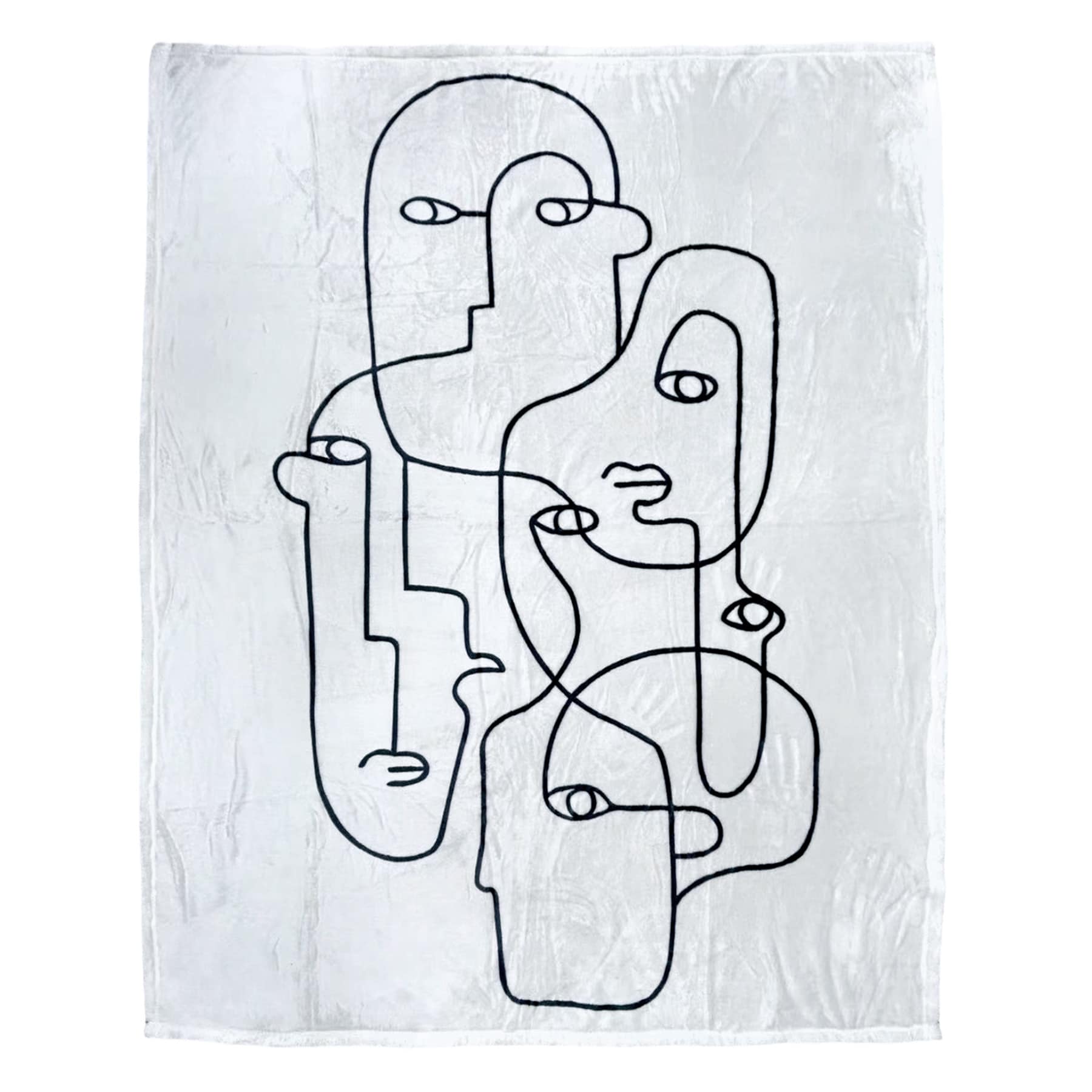 Crosby St. Micro Plush Contour Faces Throw Blanket, 50x60