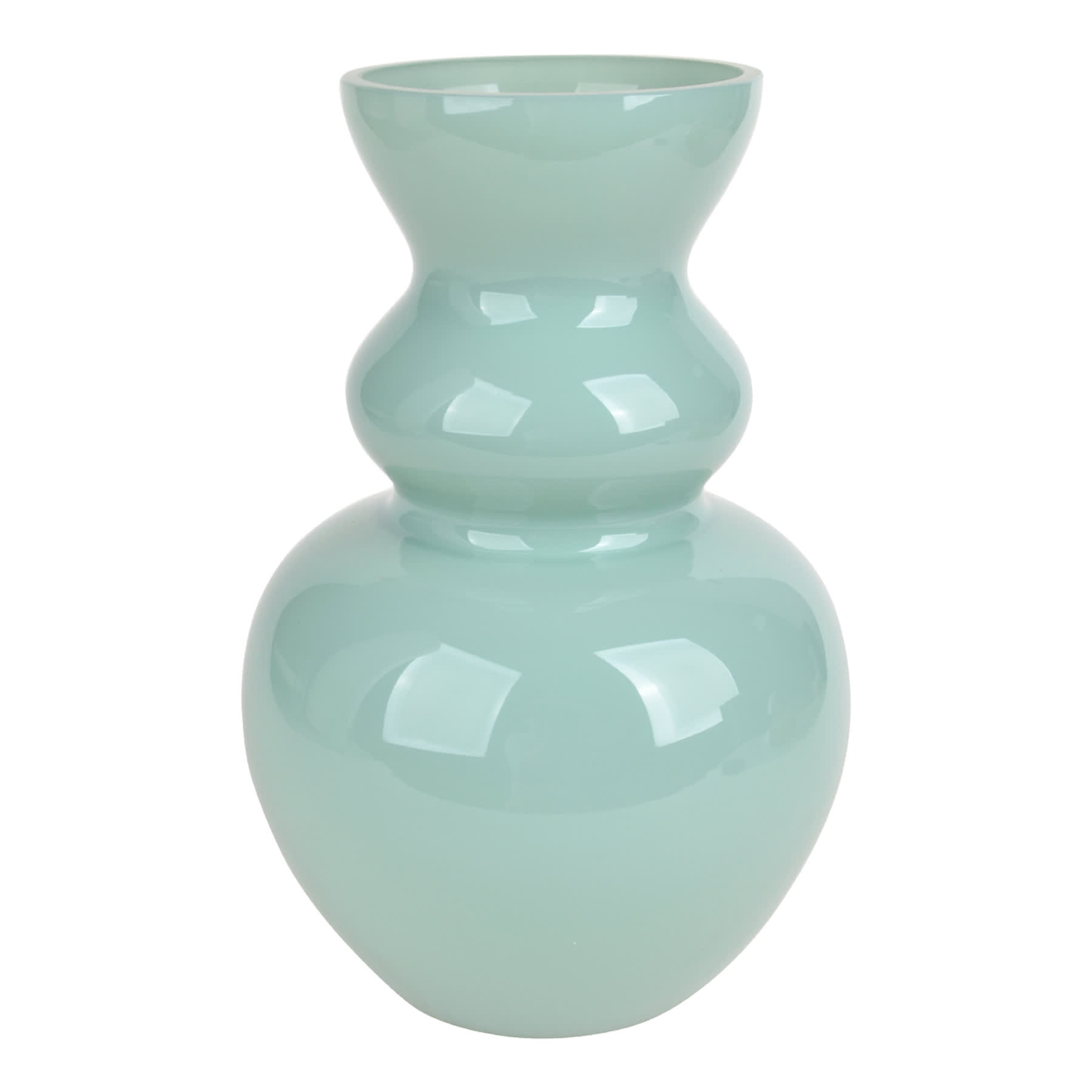 Providence Green Glass Bubble Vase, 10"