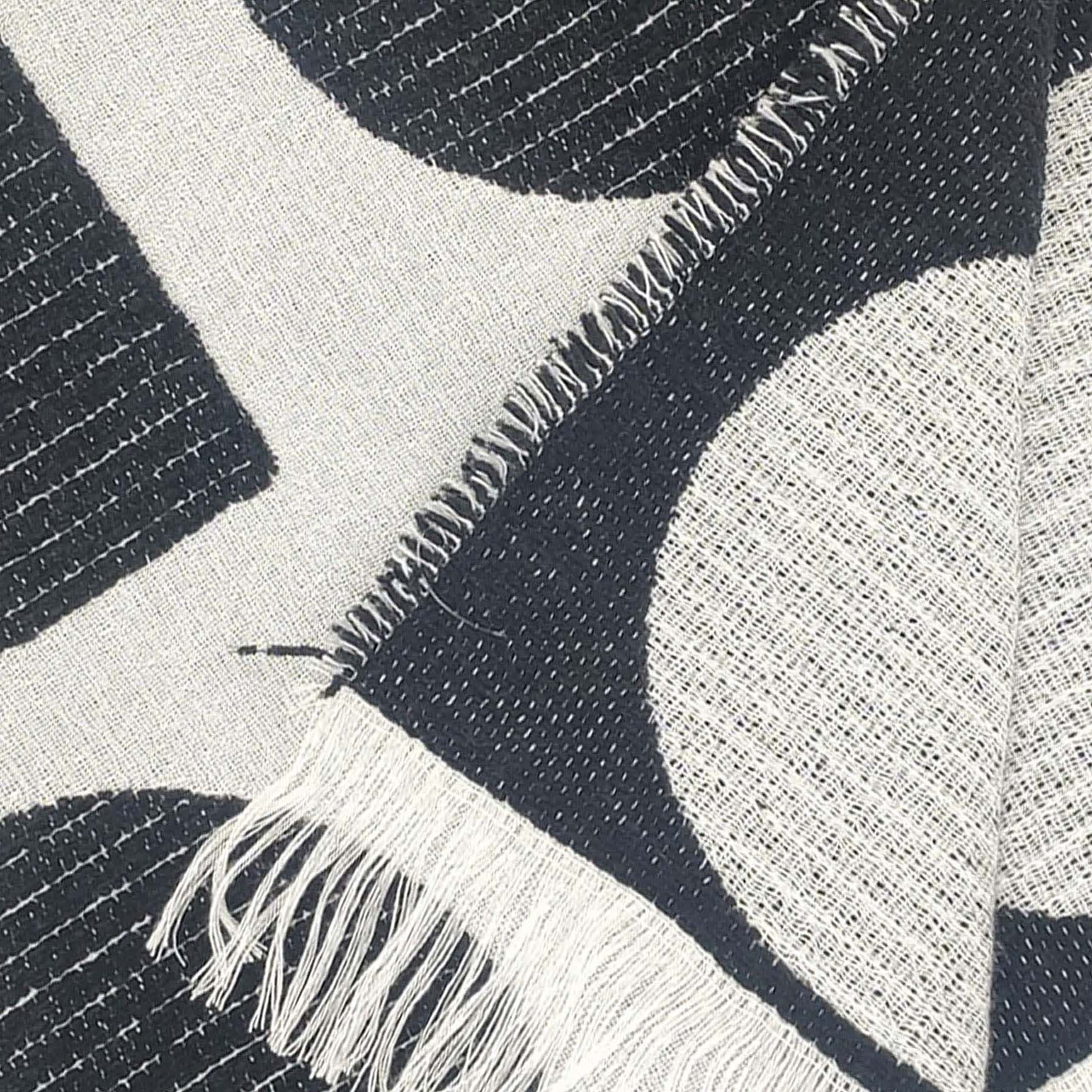 Crosby St. Black & White Geo Woven Throw Blanket, 50x60