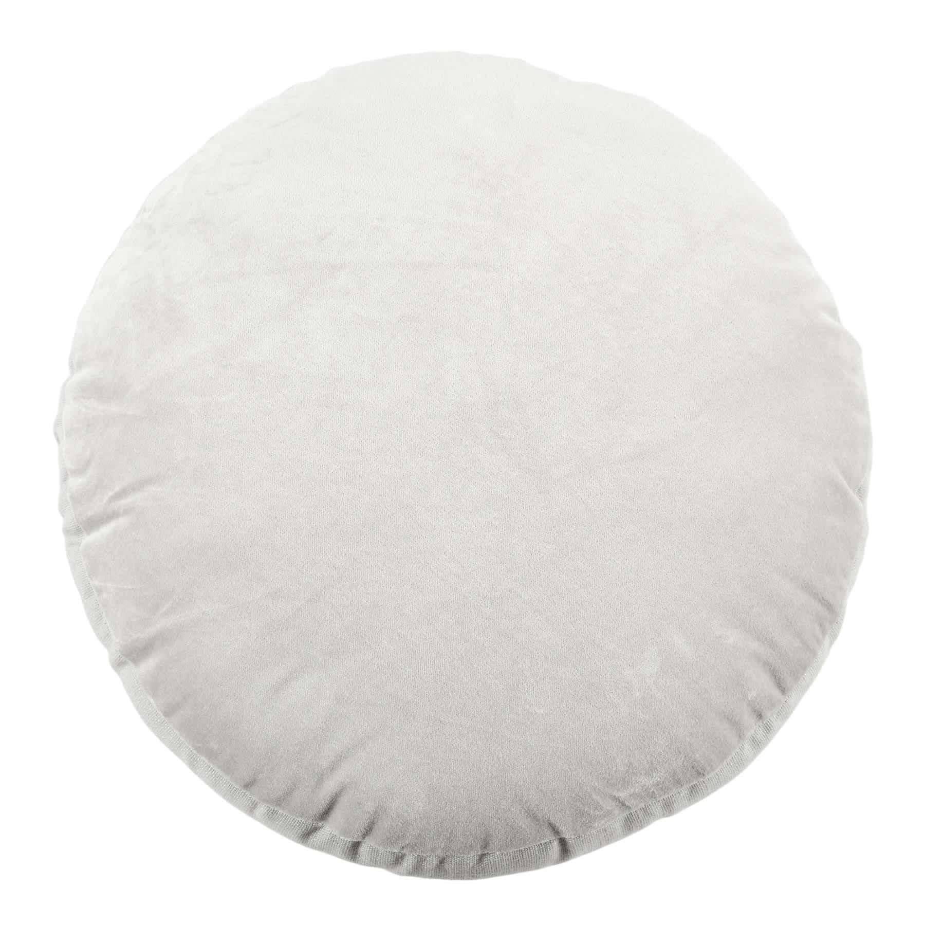 Crosby St. Grey Cotton Slub & Velvet Round Throw Pillow, 16"
