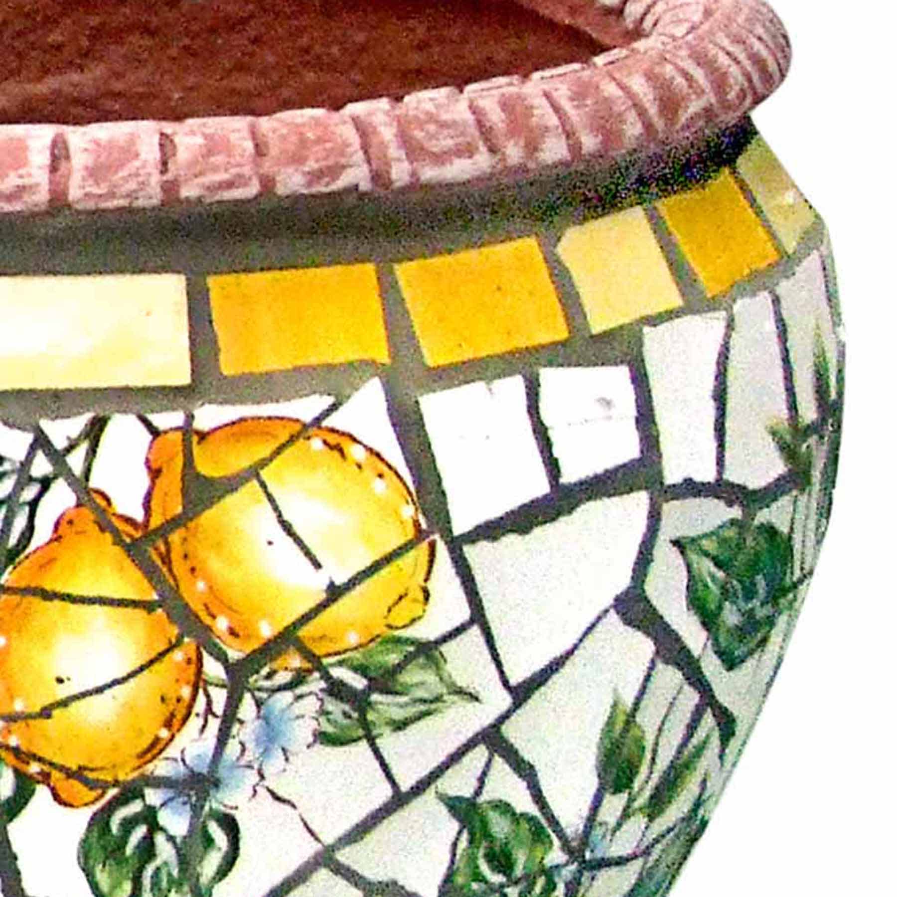 Lemon Mosaic Outdoor Planter, Small