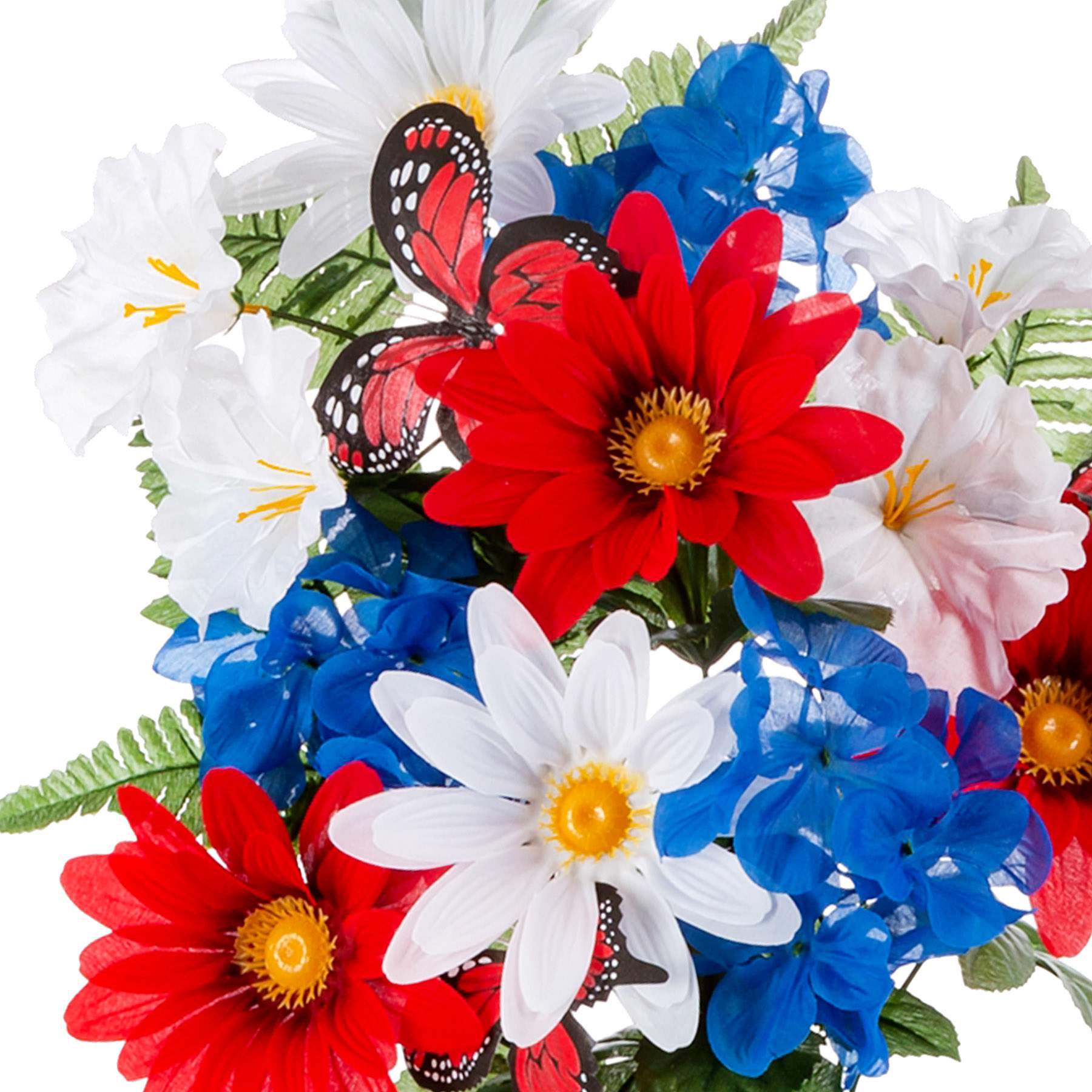 Patriotic Butterfly Floral Round Vase, 22"
