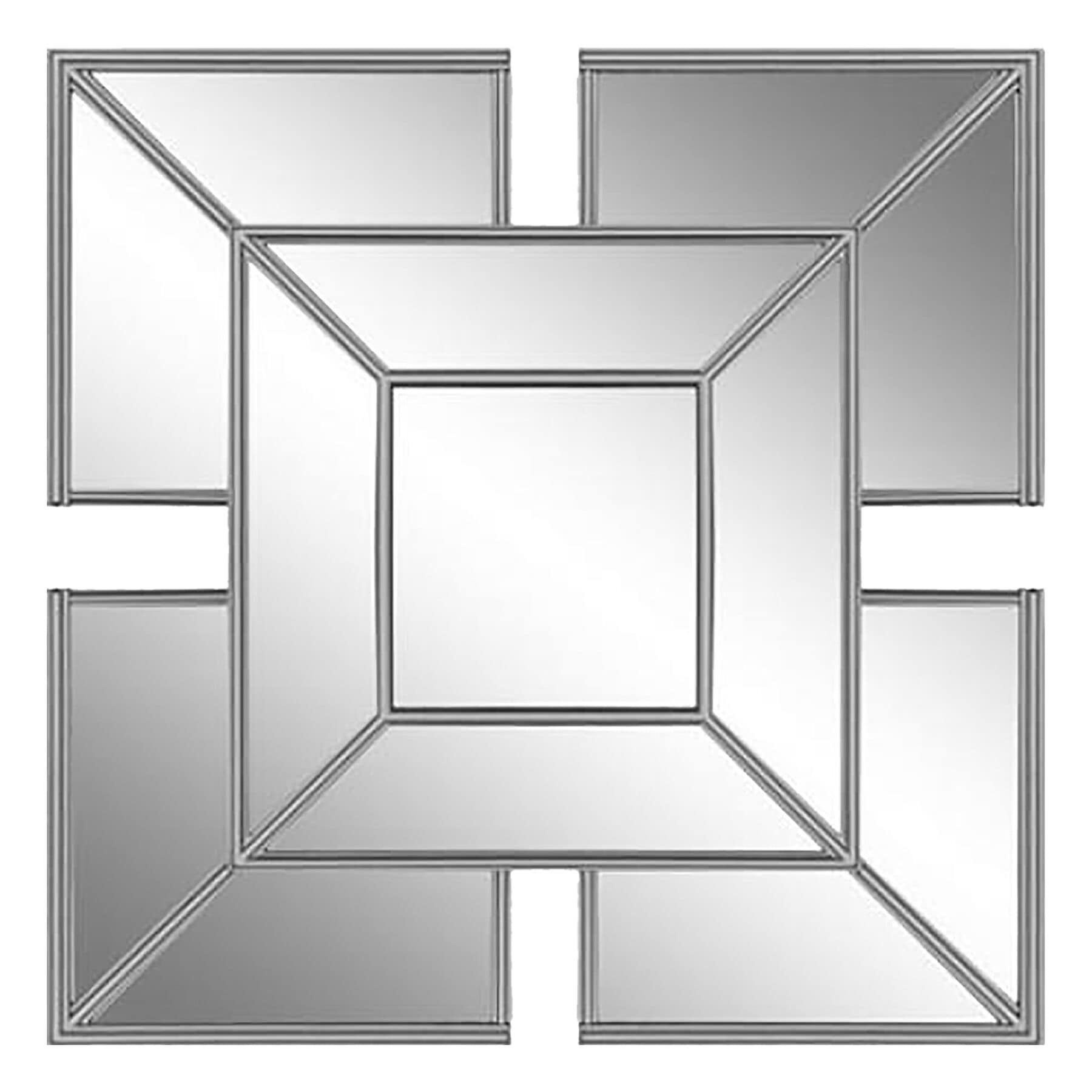 Silver Framed Accent Wall Mirror, 16x16
