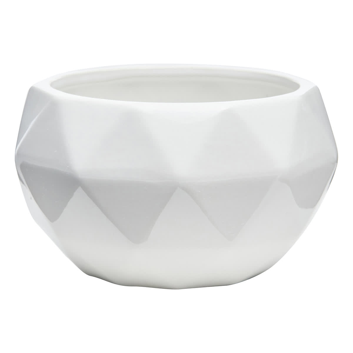 Crosby St. Indoor White Geometric Planter, 6.7"