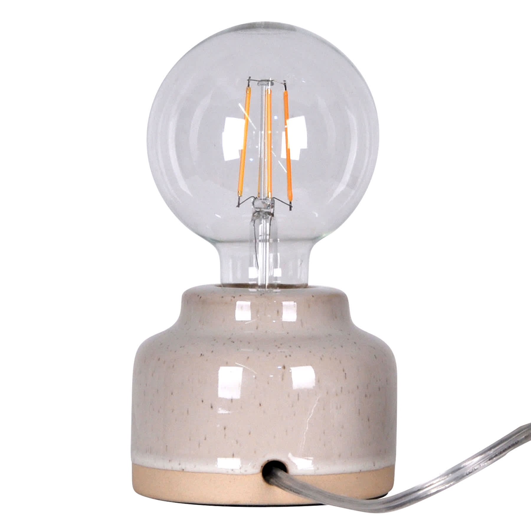 Cream Ceramic Uplight Base, 3.5"