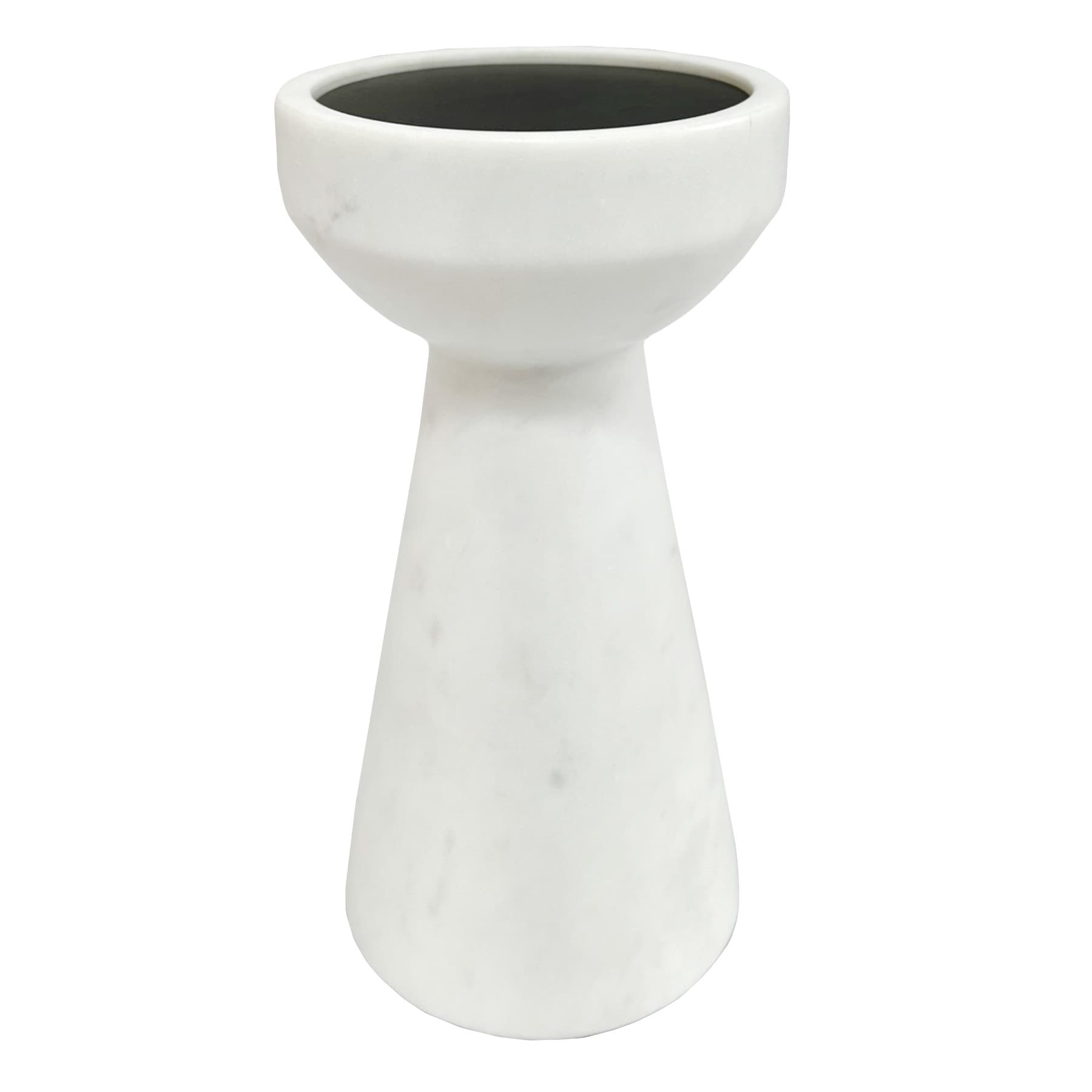 Crosby St. White Marble Pillar Candle Holder, 7.5"
