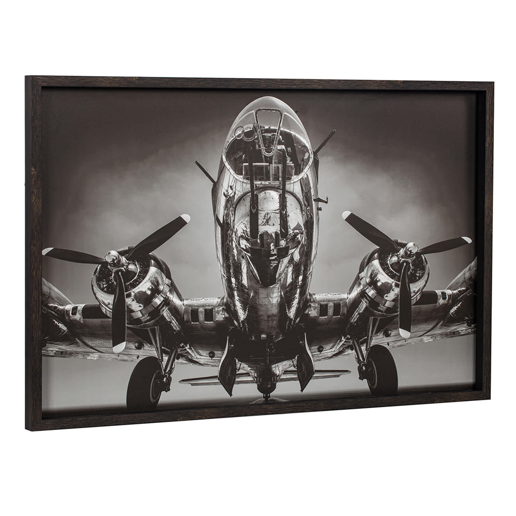Framed Black Airplane Canvas Wall Art, 36x24