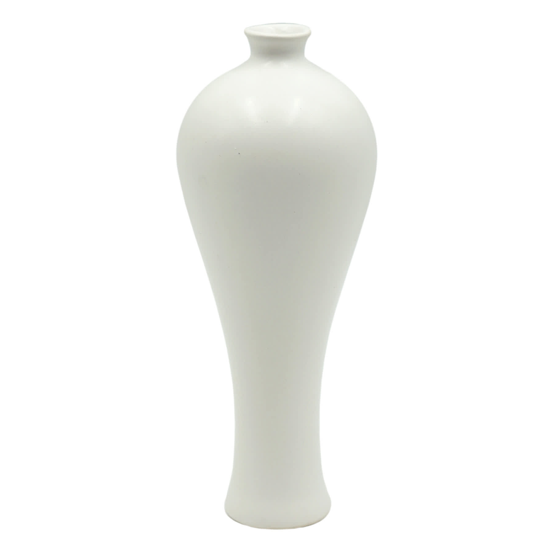 White Ceramic Vase, 6.5"