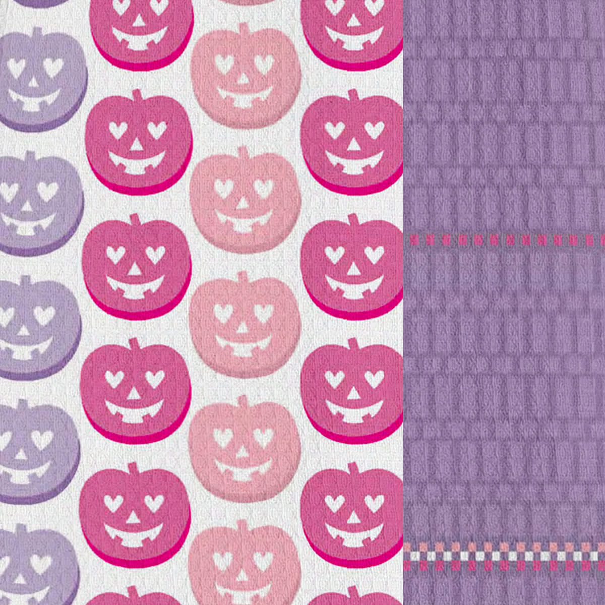 Set of 2 Pink Jack-o'-Lantern Kitchen Towels