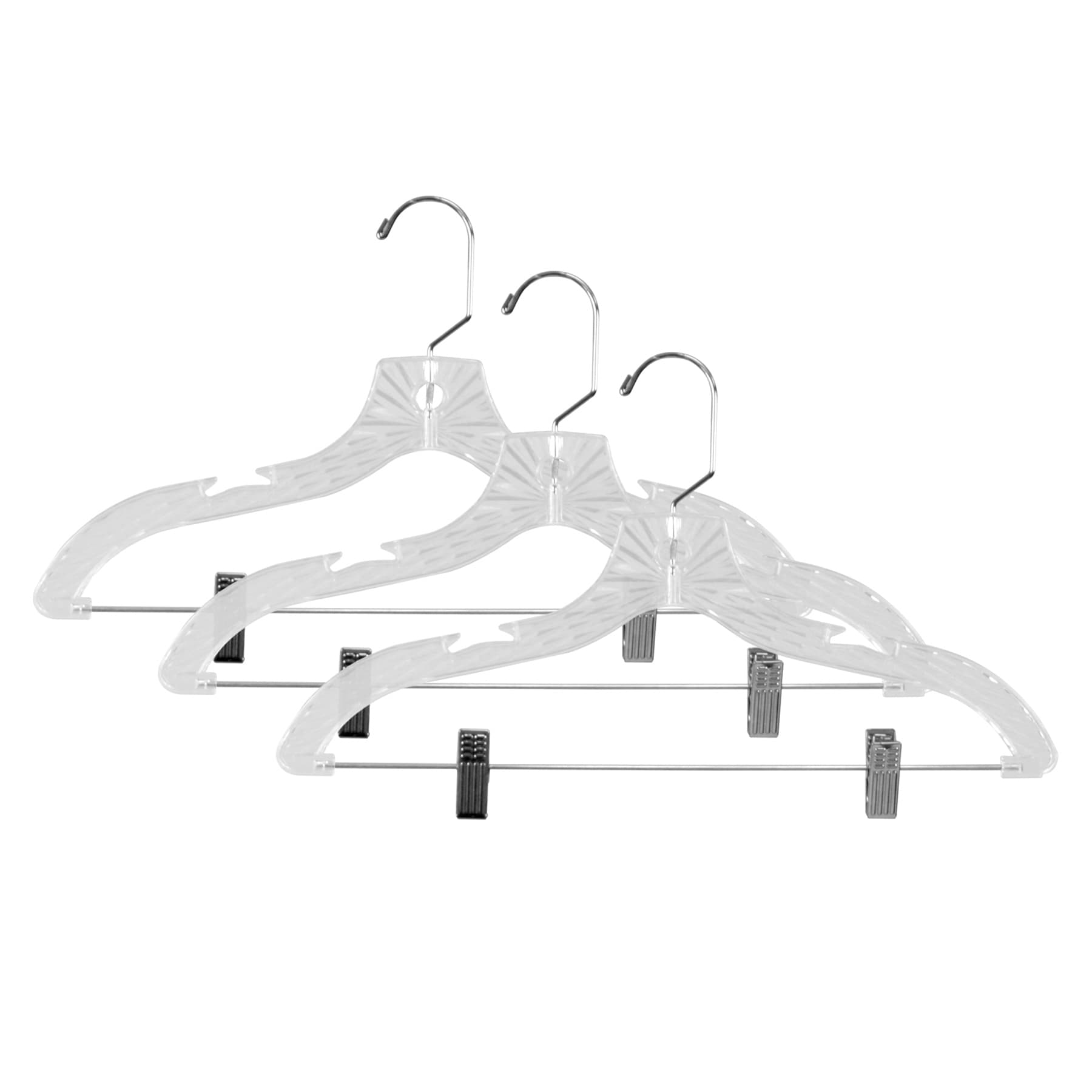 3-Piece Hangers with Clips, Crystal