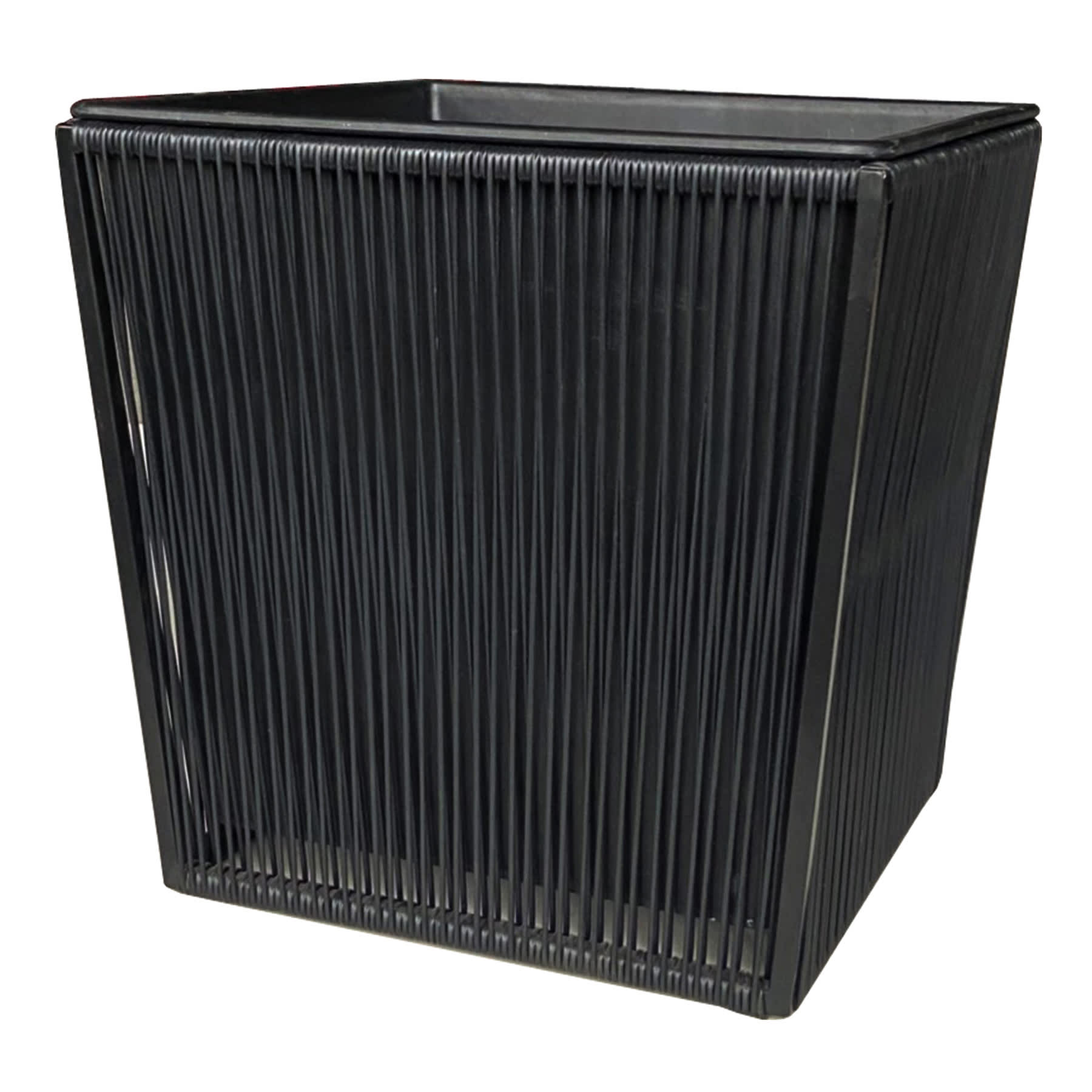 Crosby St. Cora Black Polyrattan Outdoor Planter, Medium