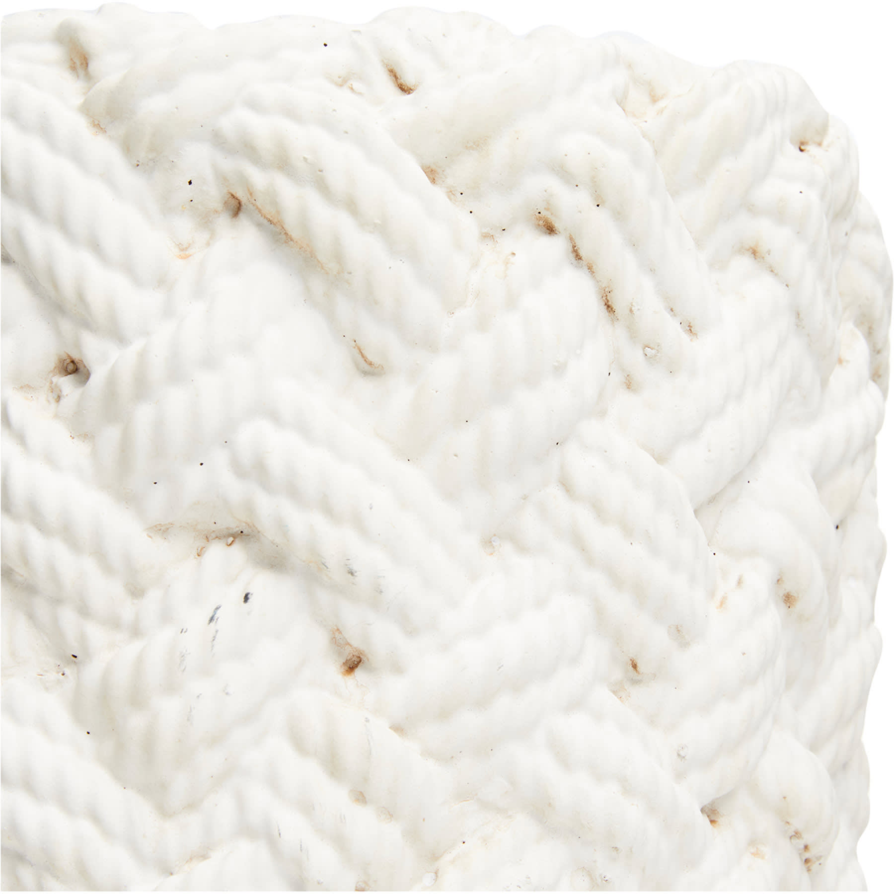 Ty Pennington Indoor White Cable Knit Ceramic Planter, Medium