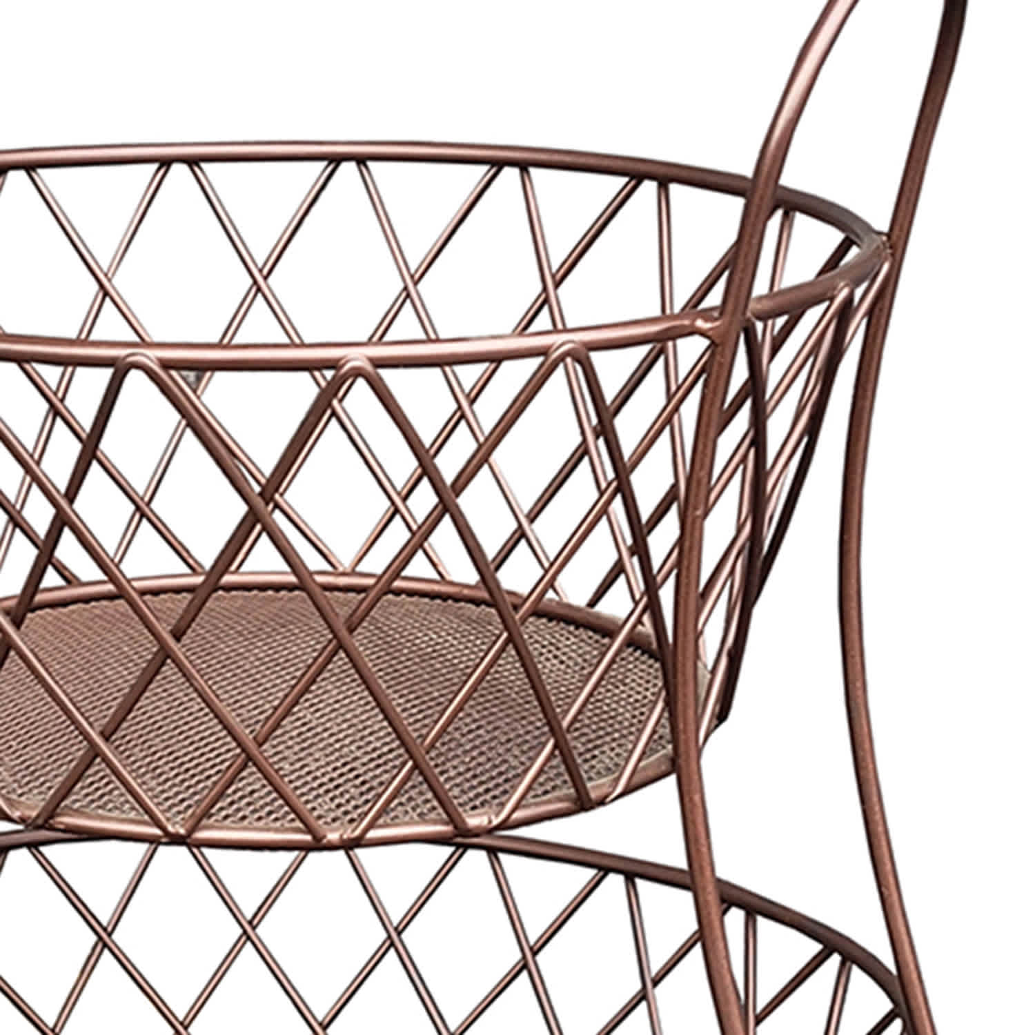 Round 2-Tier Diamond Patterned Fruit Basket