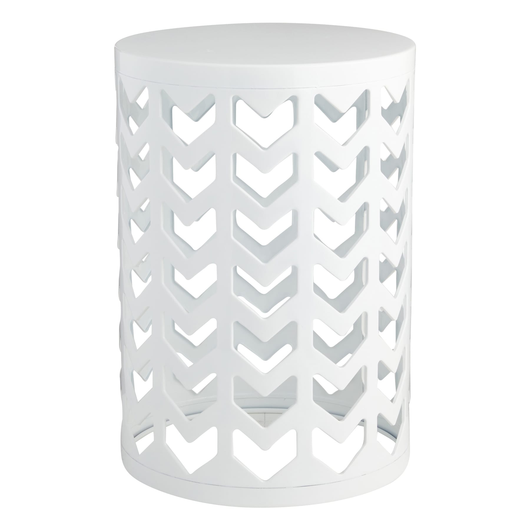White Chevron Metal Plant Stand, 18"