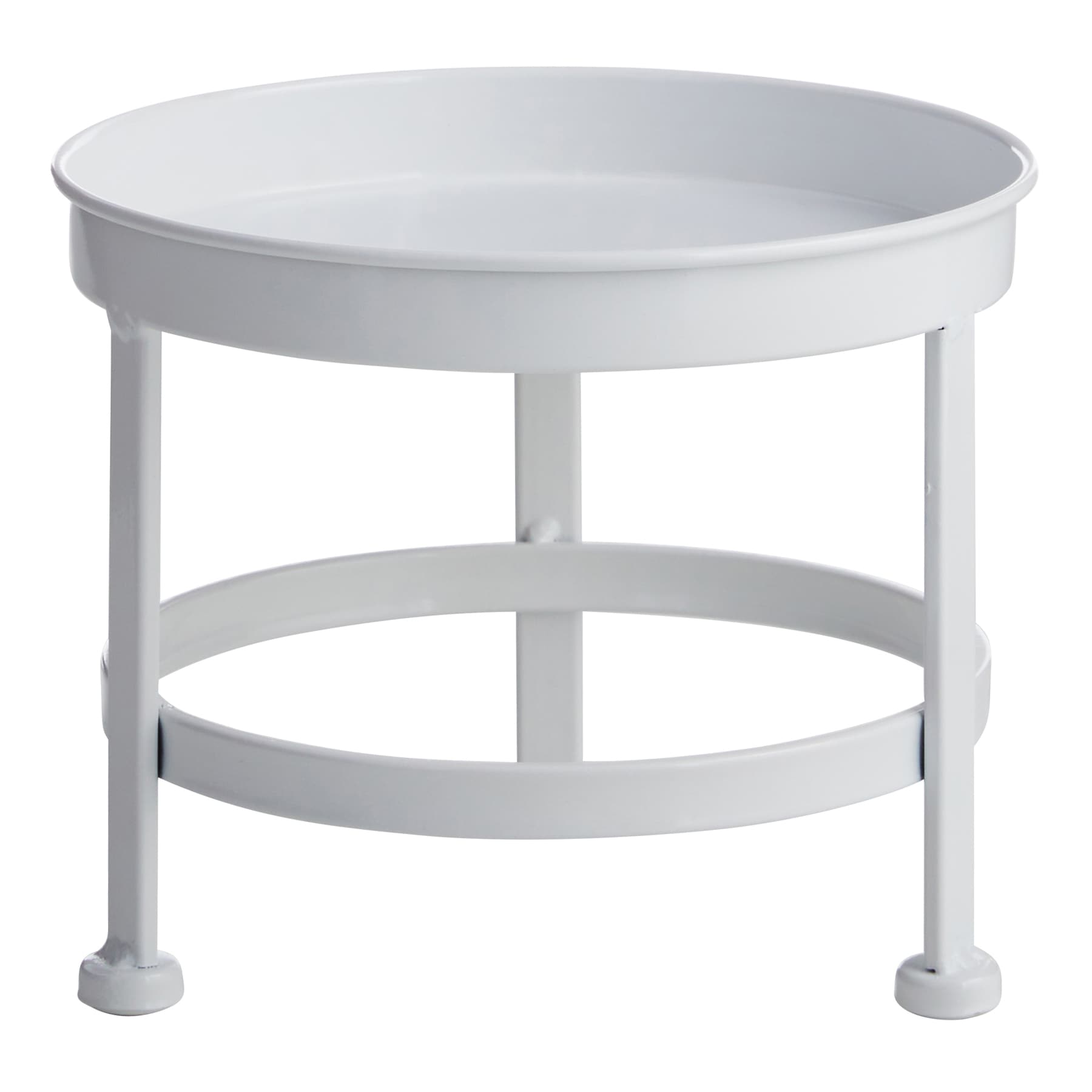 White Metal Plant Stand, Small
