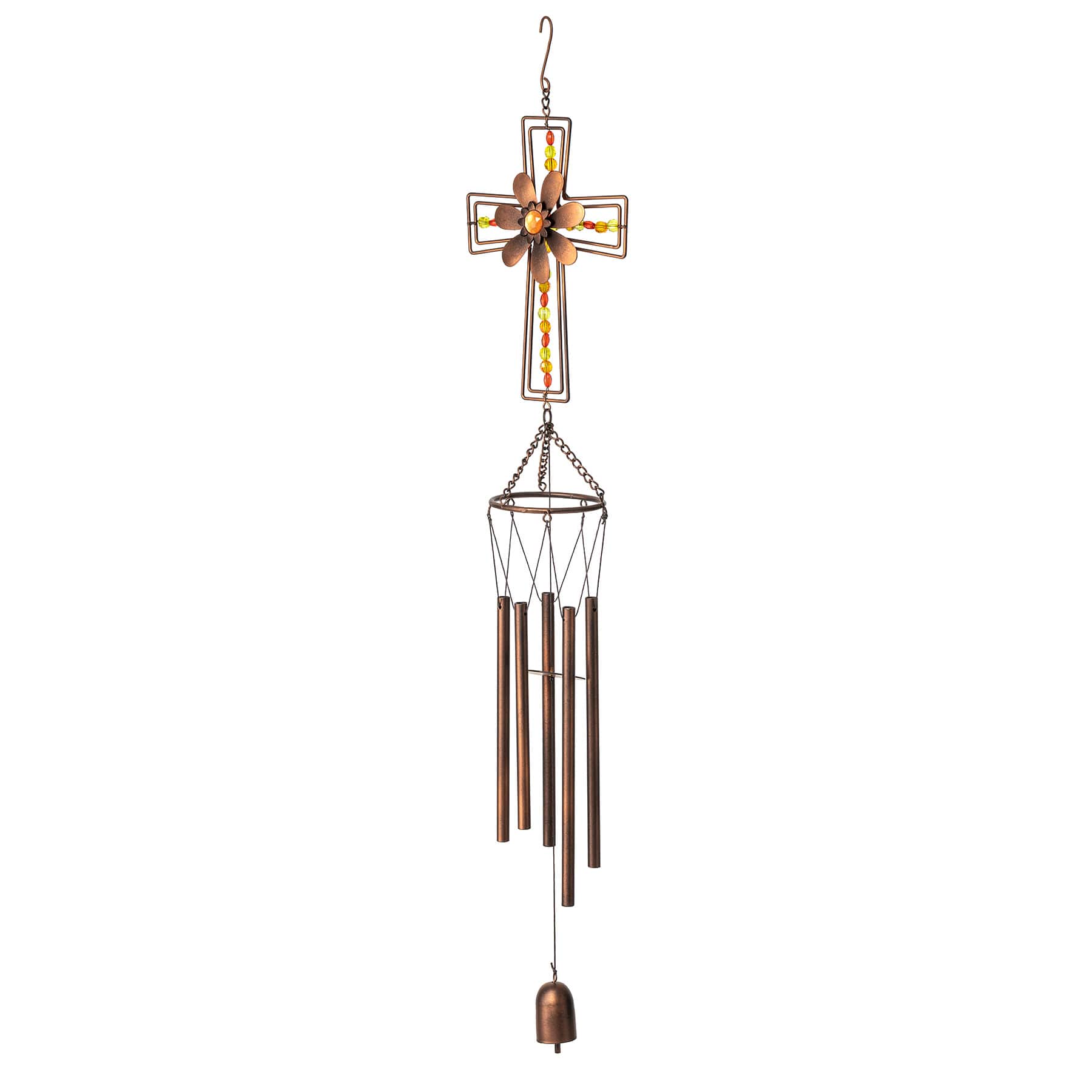 Metal Cross Wind Chime, 32"