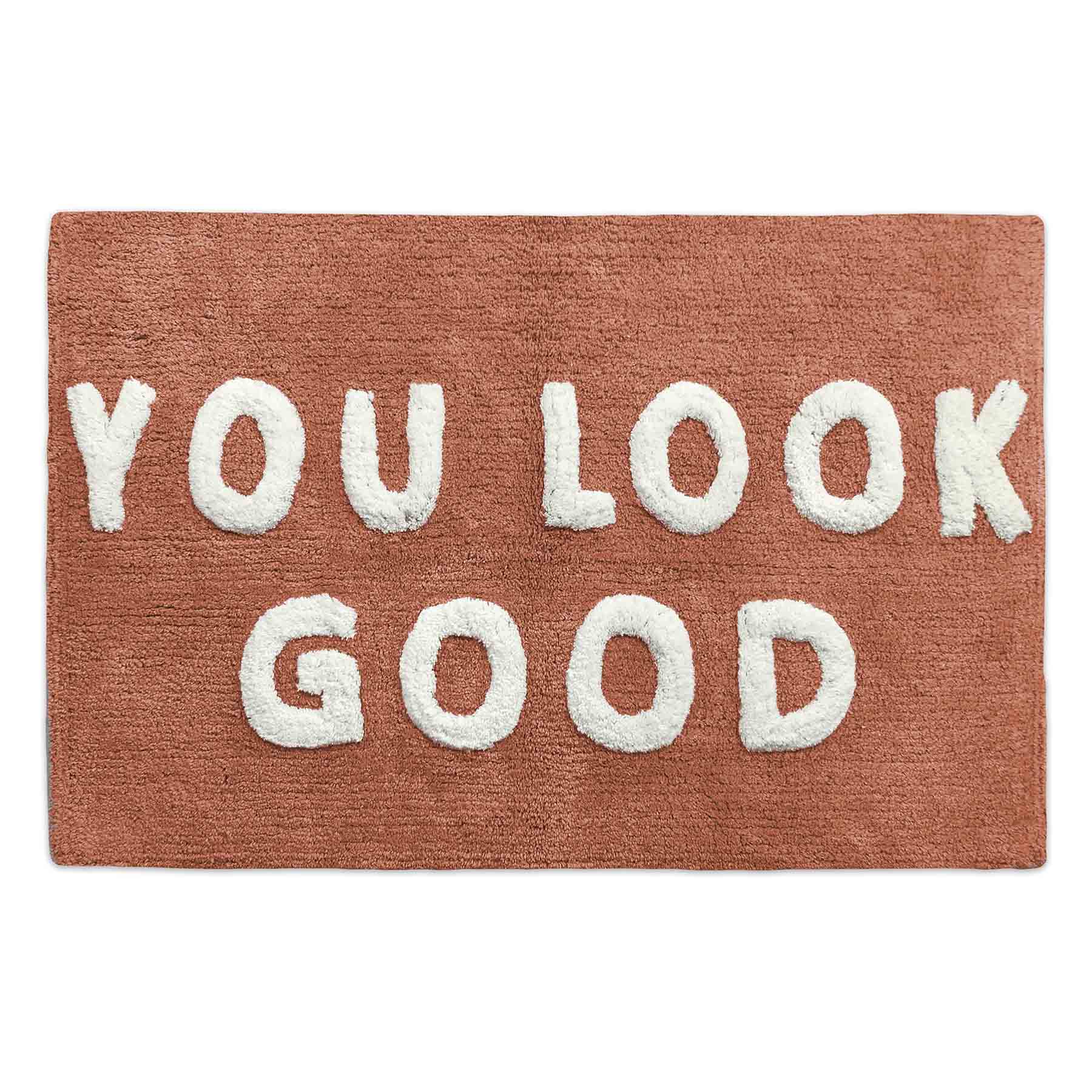Terracotta You Look Good Tufted Bath Rug, 20x30