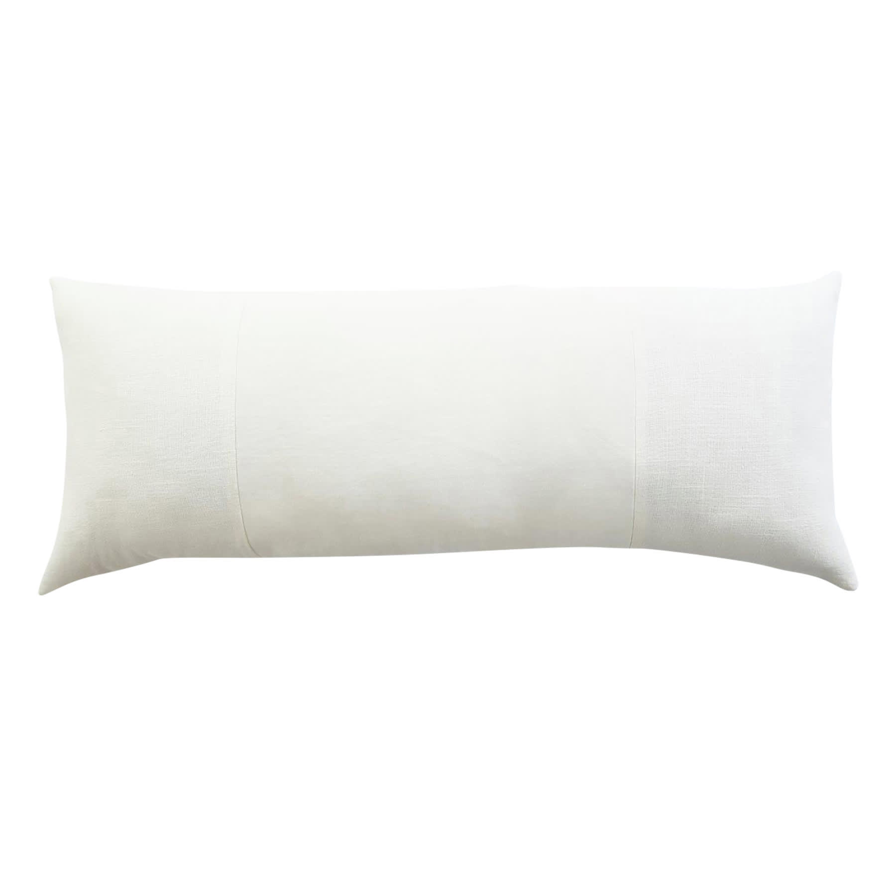 Crosby St. White Cotton Slub & Velvet Throw Pillow, 14x36