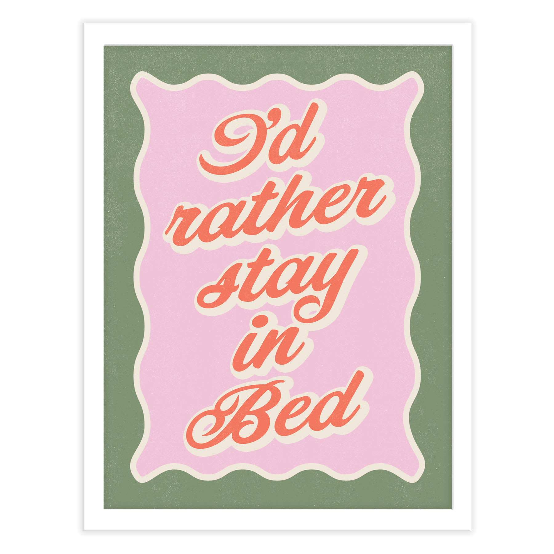 Framed Rather Stay In Bed Wall Art, 17x13