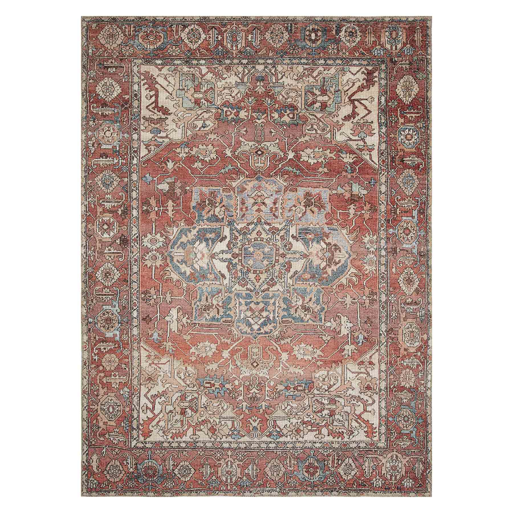 (B670) Valentina Terracotta Multicolor Area Rug, 5x7