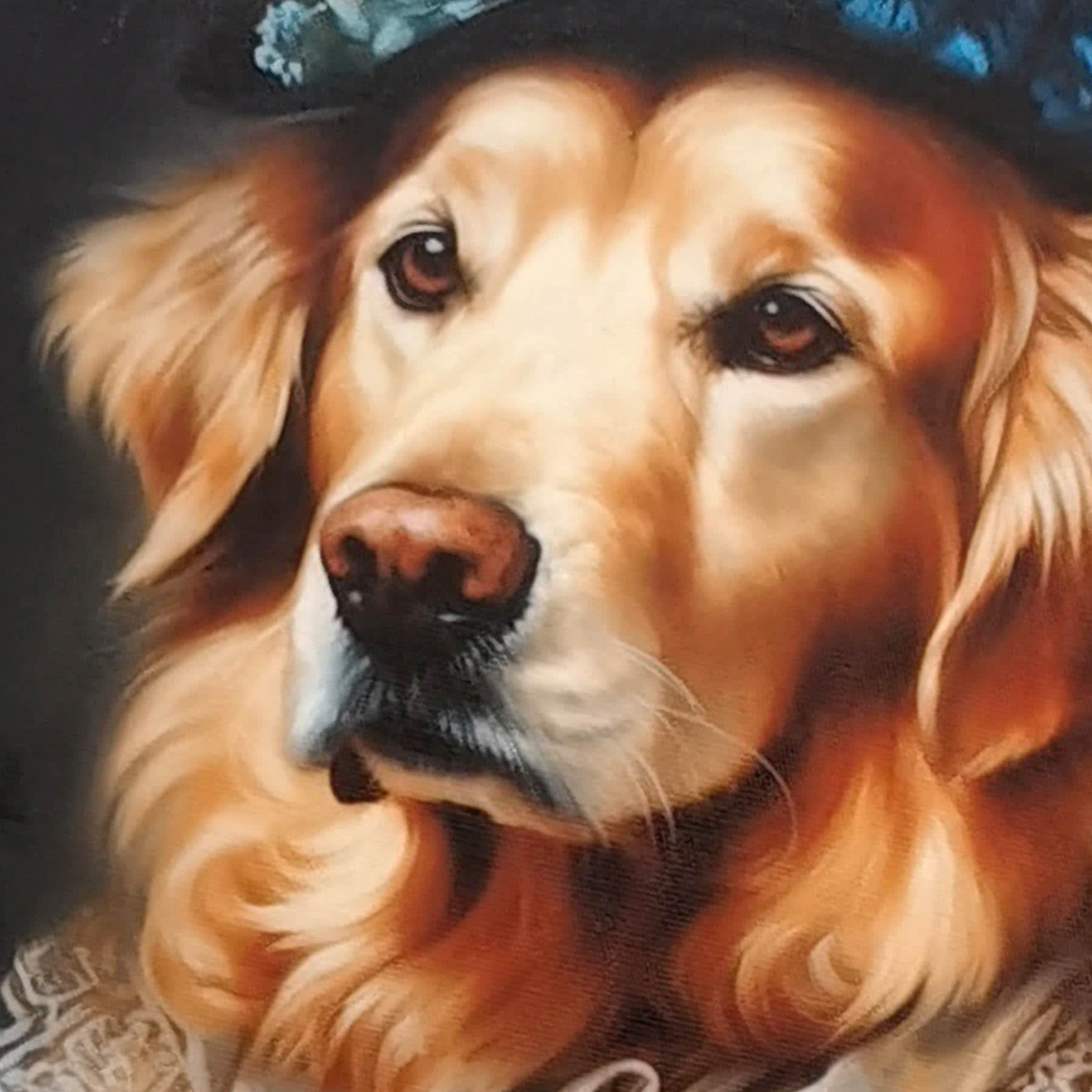 12X12 Victorian Golden Retriever Canvas Wall Art
