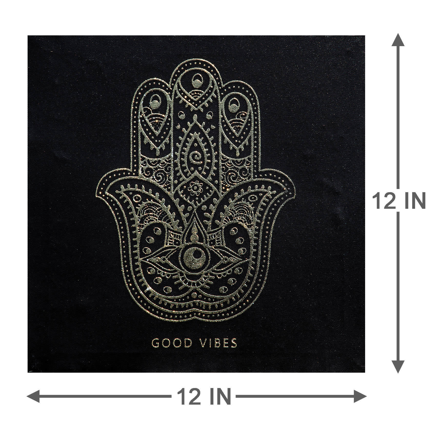 Hamsa Hand Canvas Wall Art, 12"