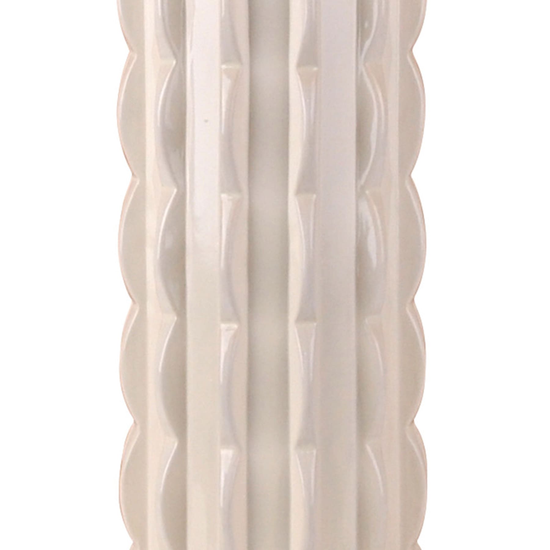 Crosby St. White Ceramic Scalloped Medium Table Lamp Base, 19"