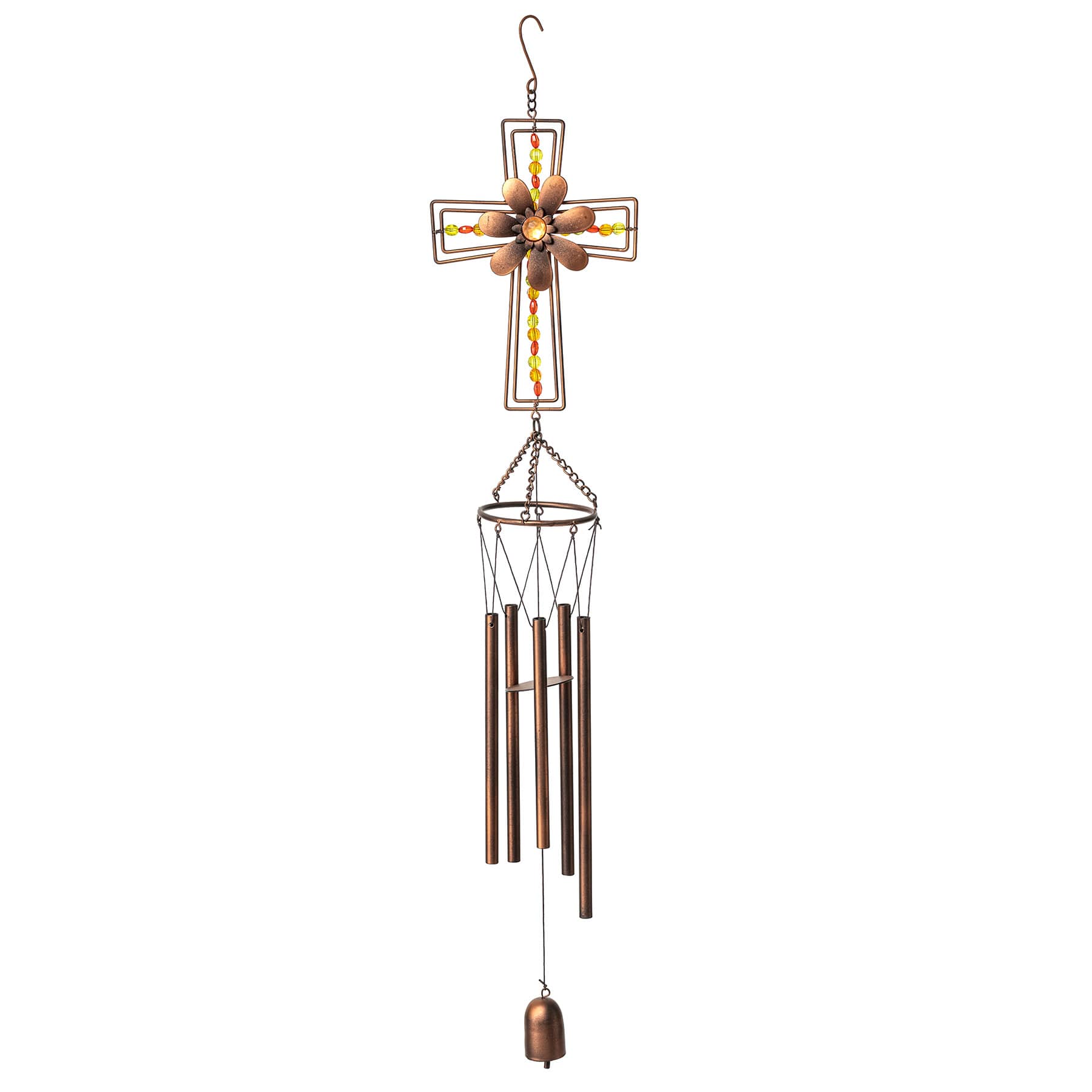 Metal Cross Wind Chime, 32"