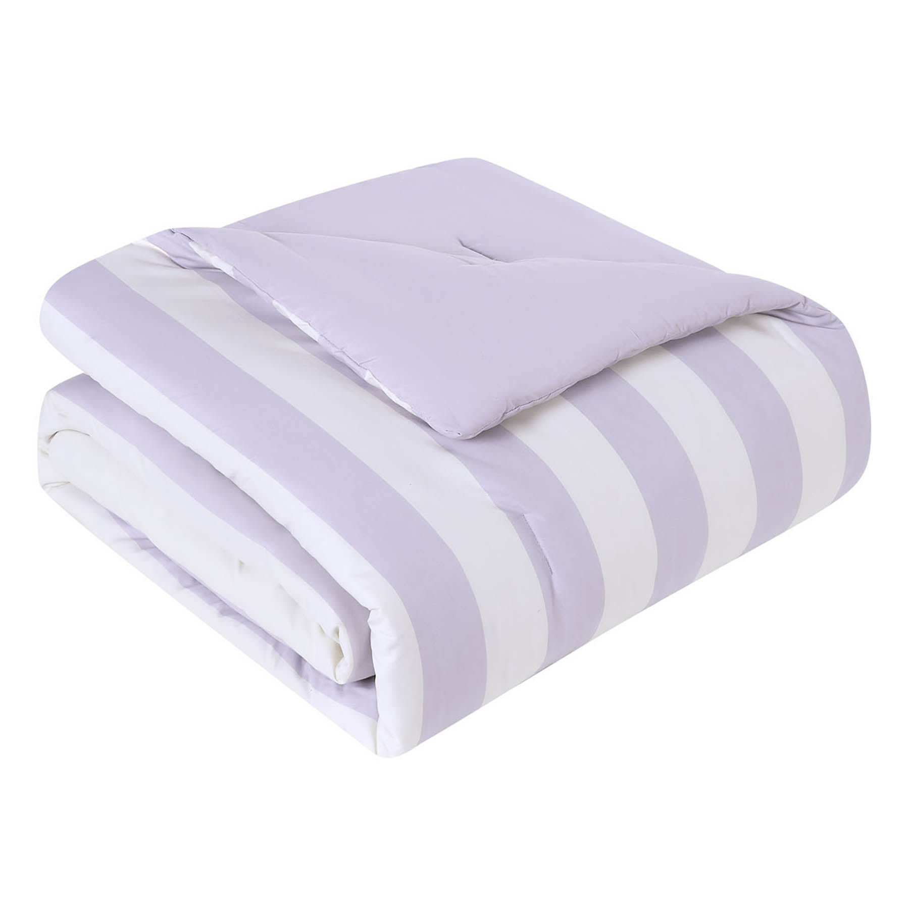 Tiny Dreamers 3-Piece Purple Cabana Stripe Comforter Set, Full/Queen