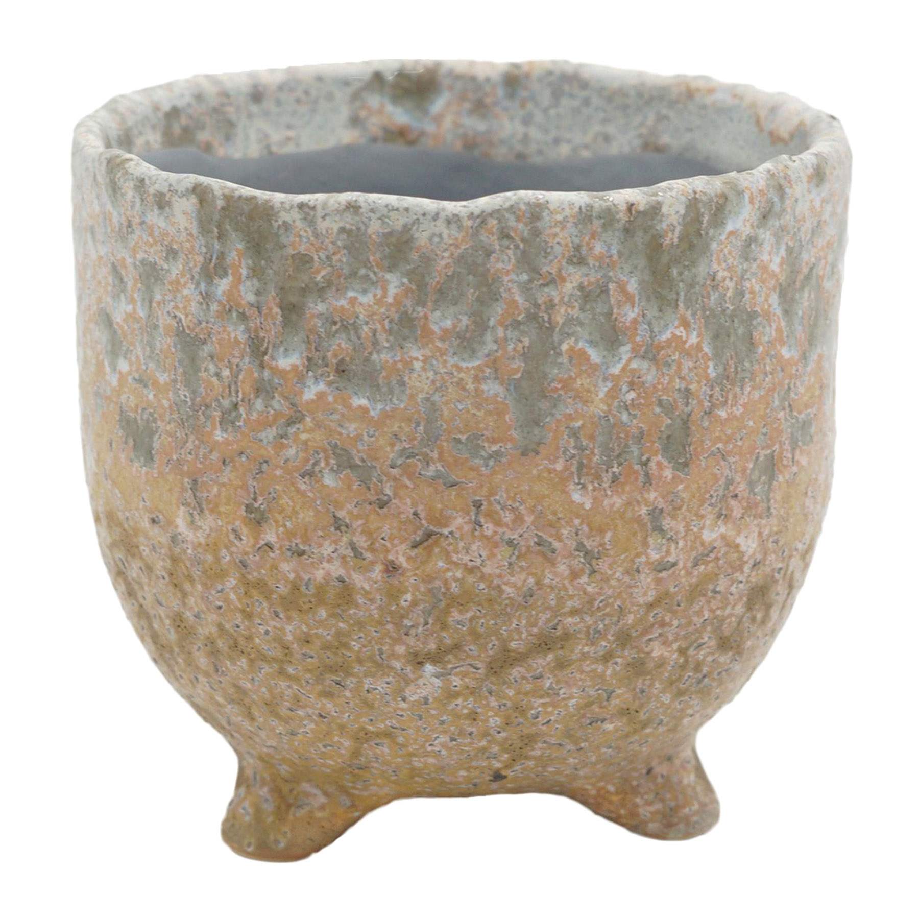 Indoor Ivory Footed Ceramic Pot, Medium