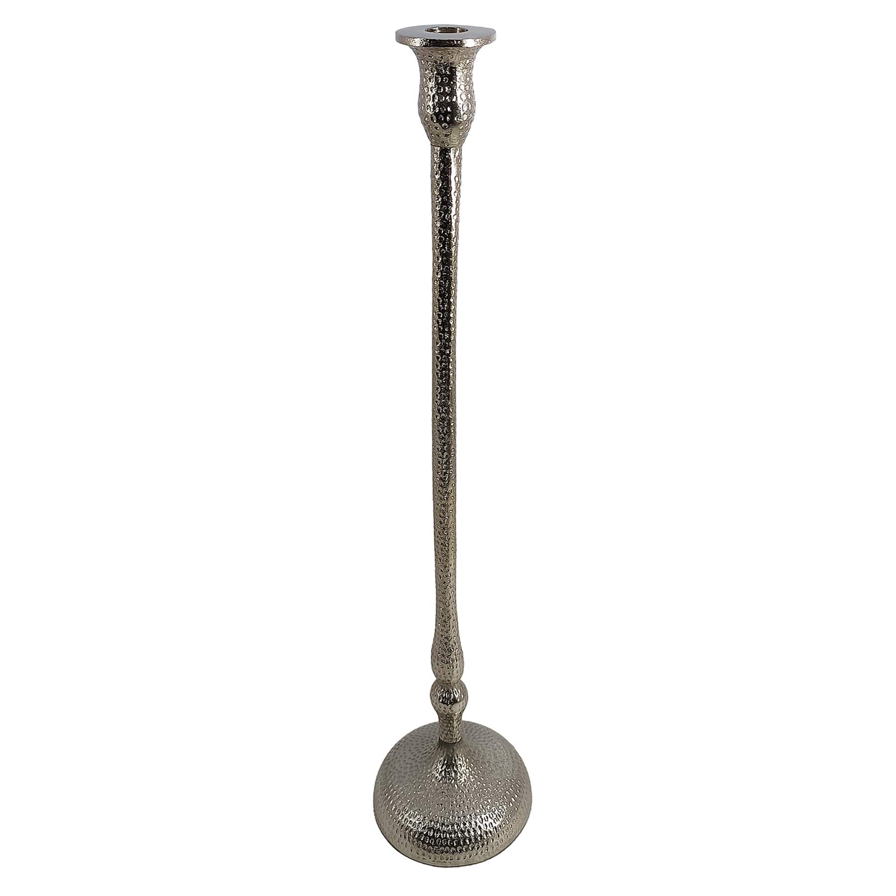 Silver Cast Taper Candle Holder, 21"