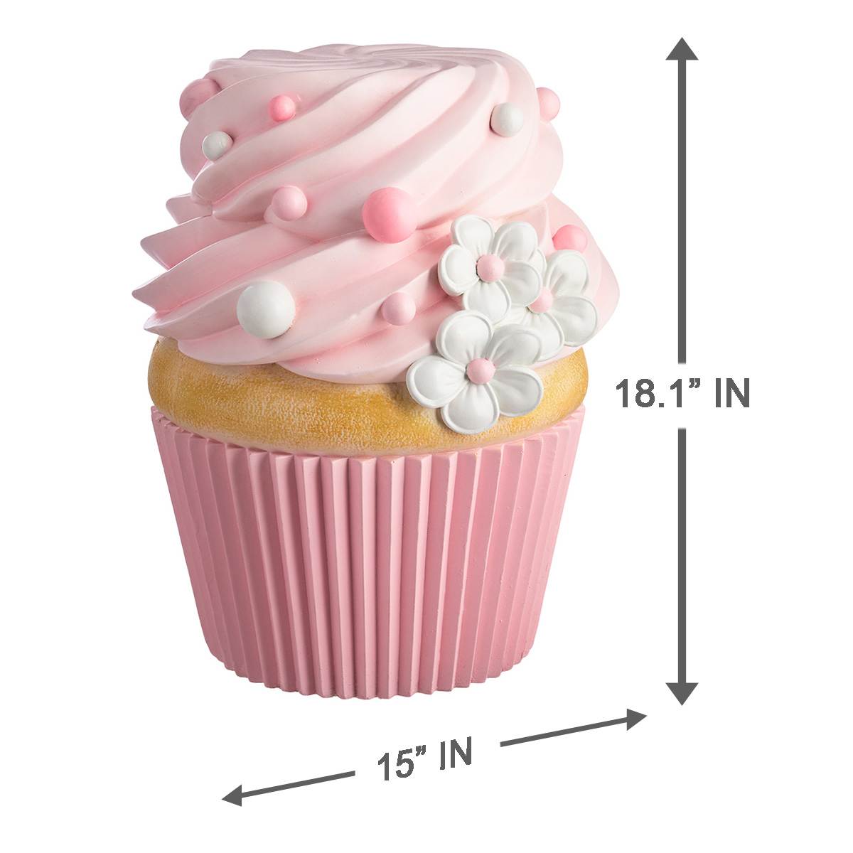 Cupcake Outdoor Garden Statue, 18"