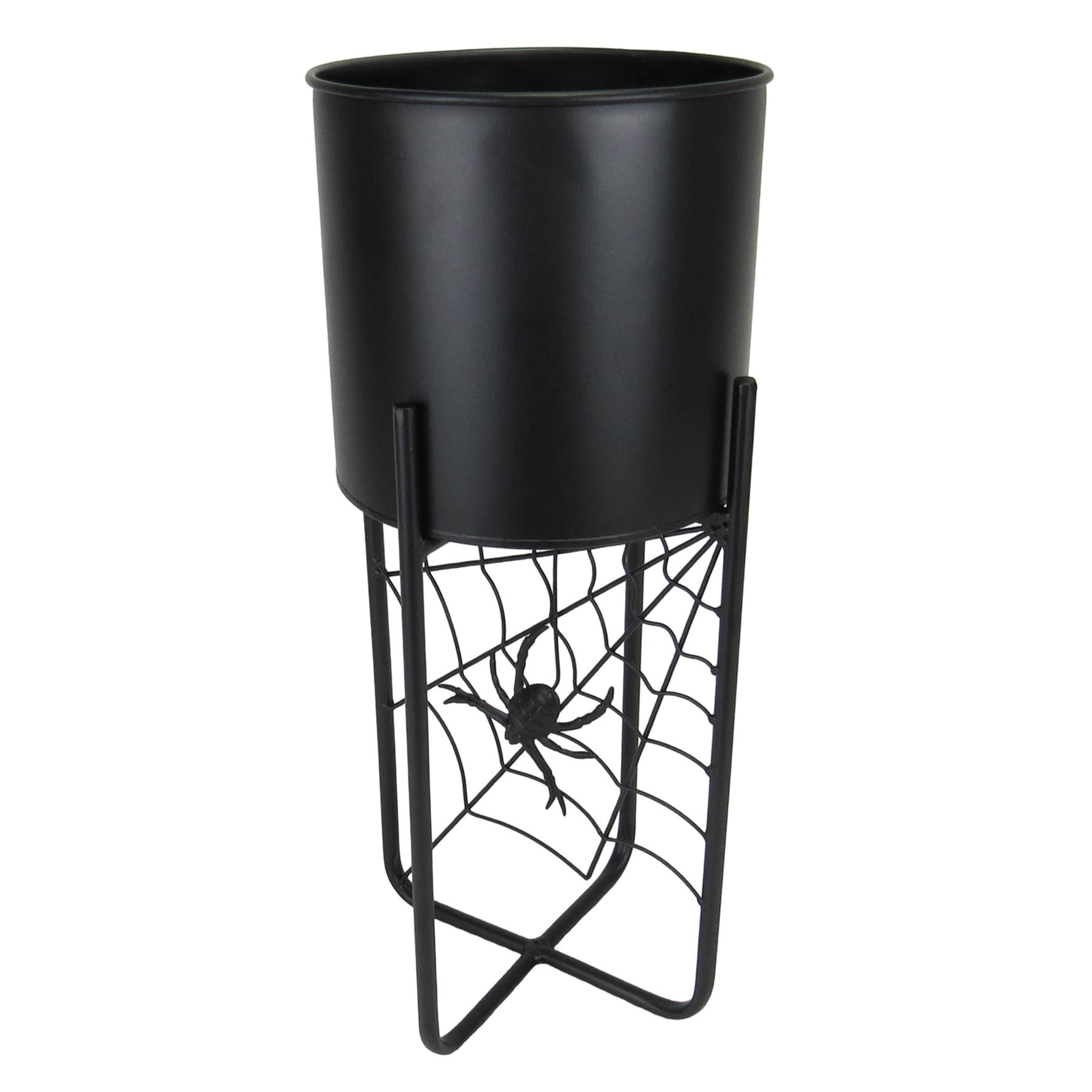 Spider Web and Spider Metal Planter Stand, 16"