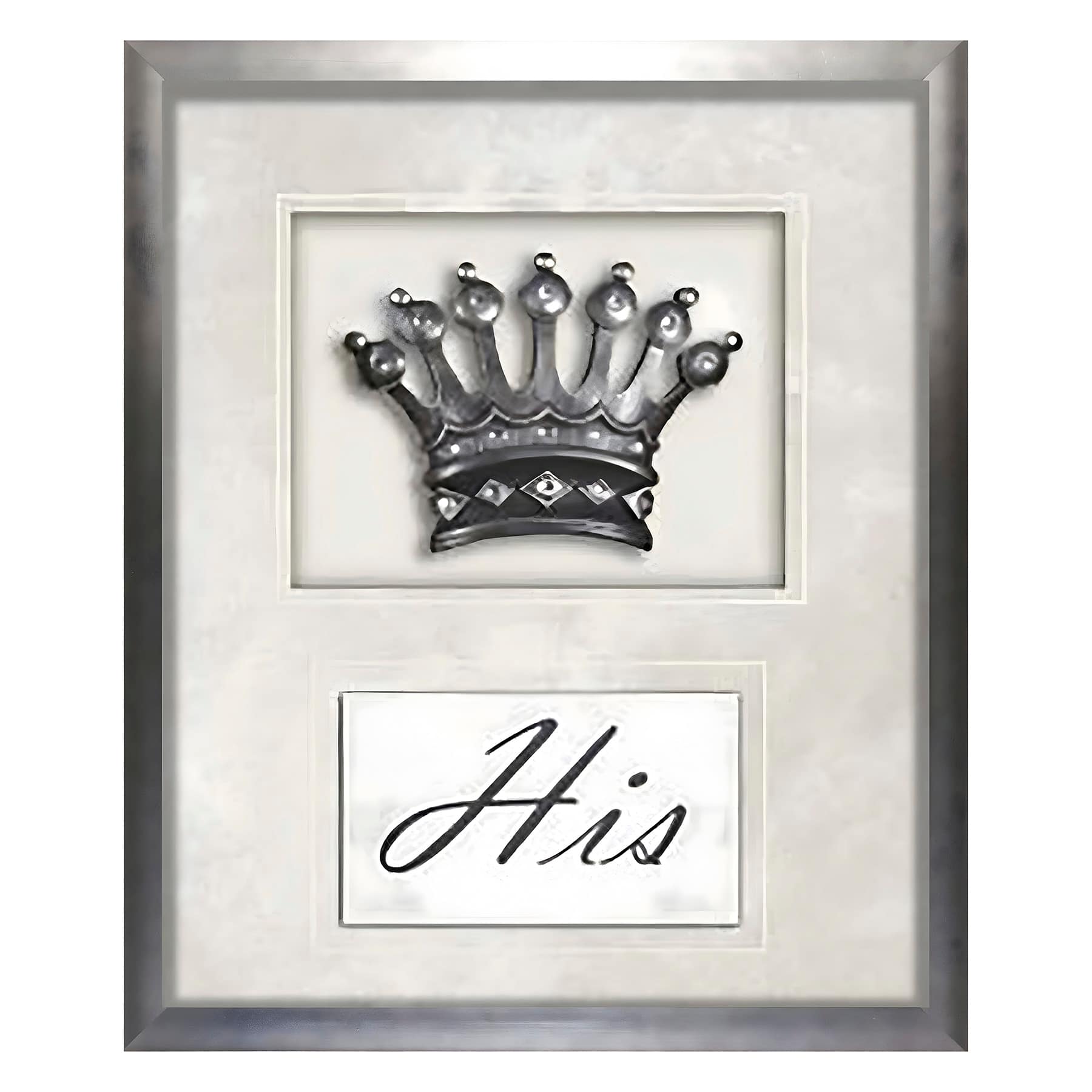 Glass Framed His Mini Crown with Jewels Wall Art, 10x12