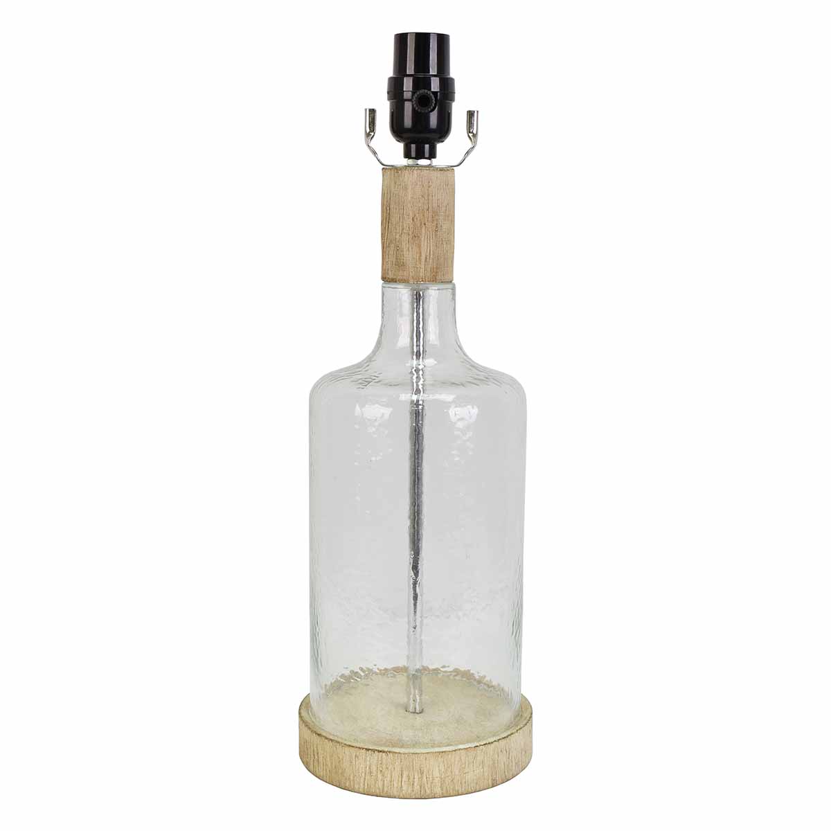 Clear Glass Textured Medium Table Lamp Base, 16.7"