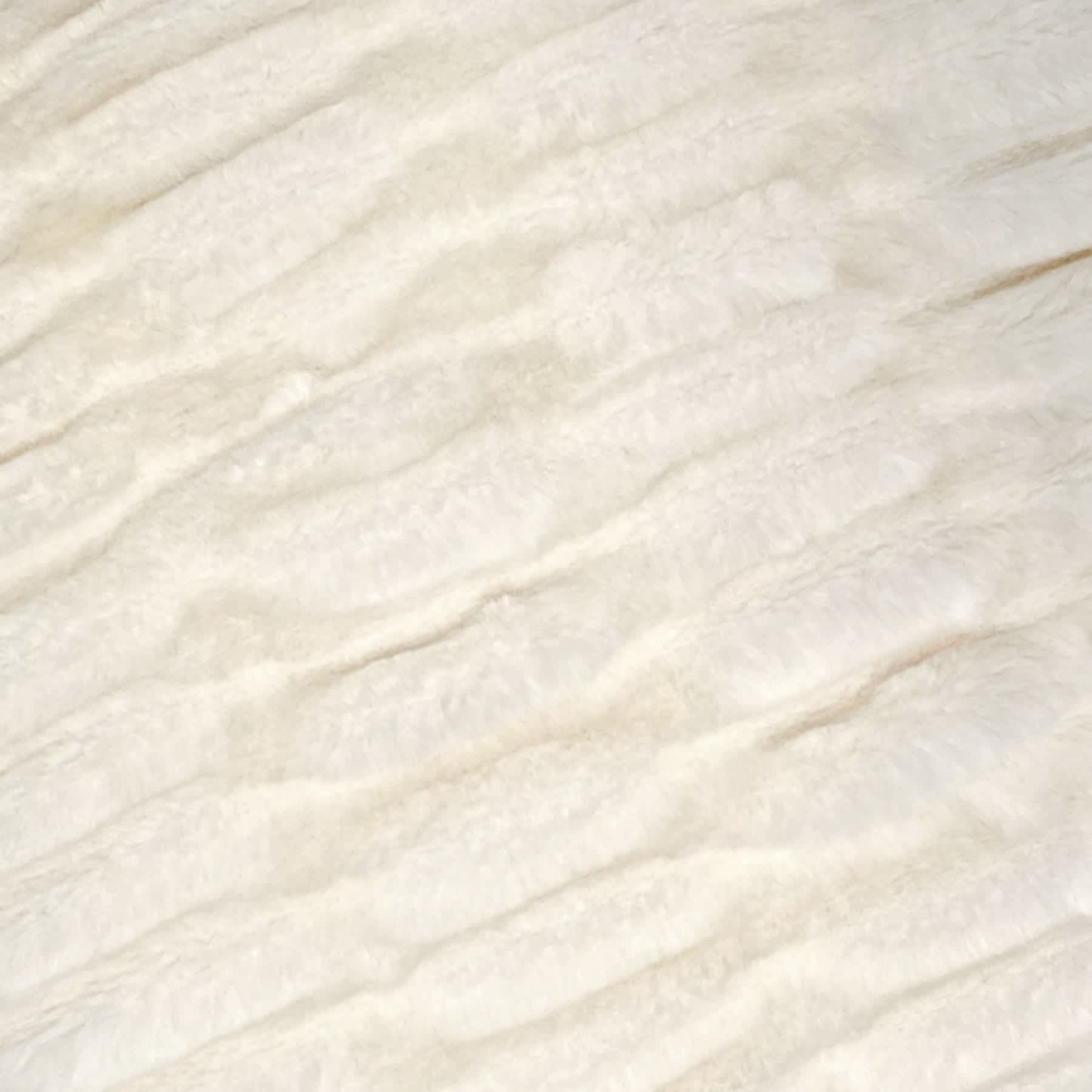 Beige Ruched Faux Fur Pillow, 18"