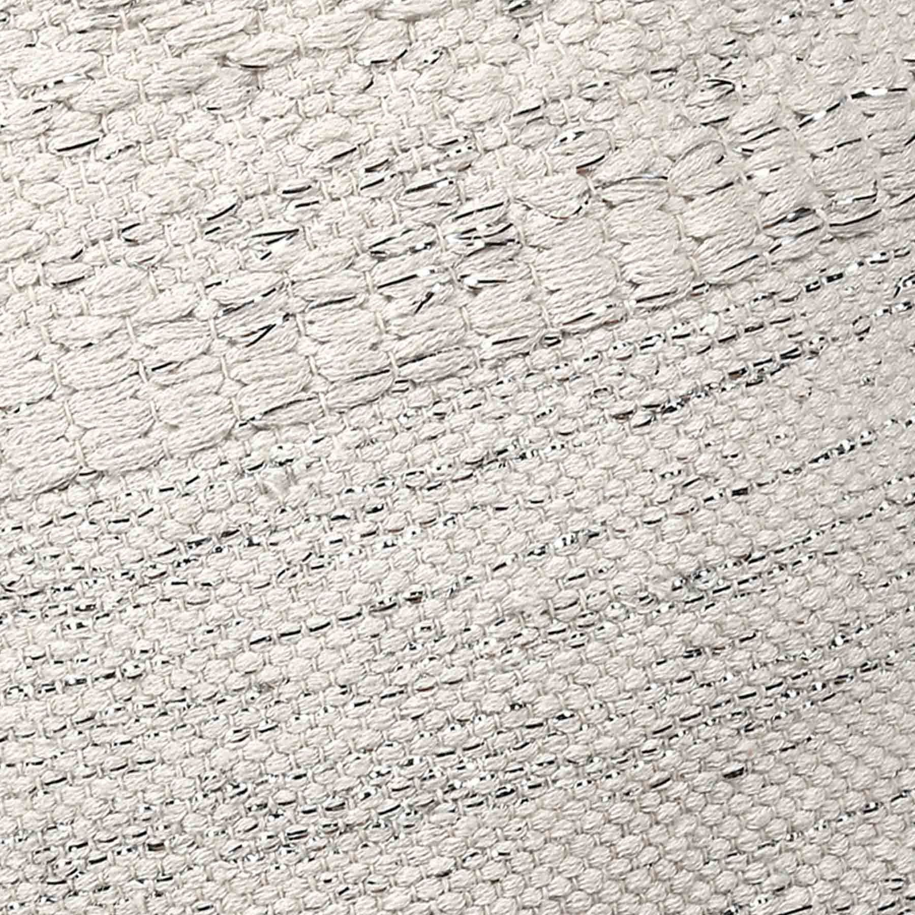 Found & Fable White & Silver Round Fabric Storage Basket