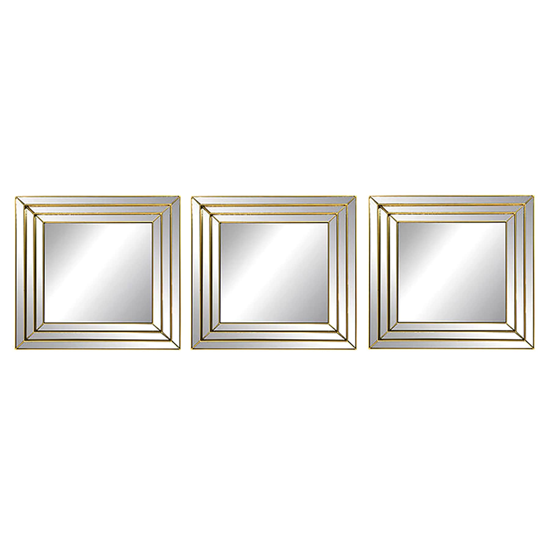 3-Piece Gold Wall Mirror Set, 10"