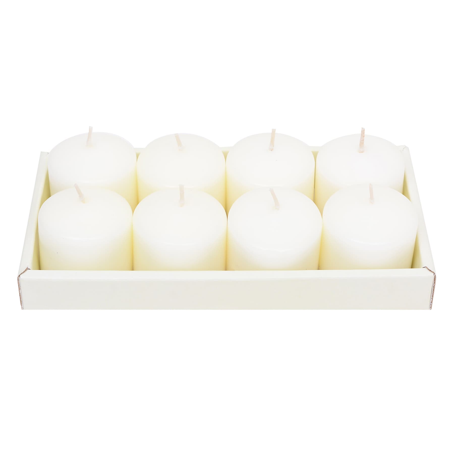 8-Pack Ivory Unscented Overdip Votive Candles