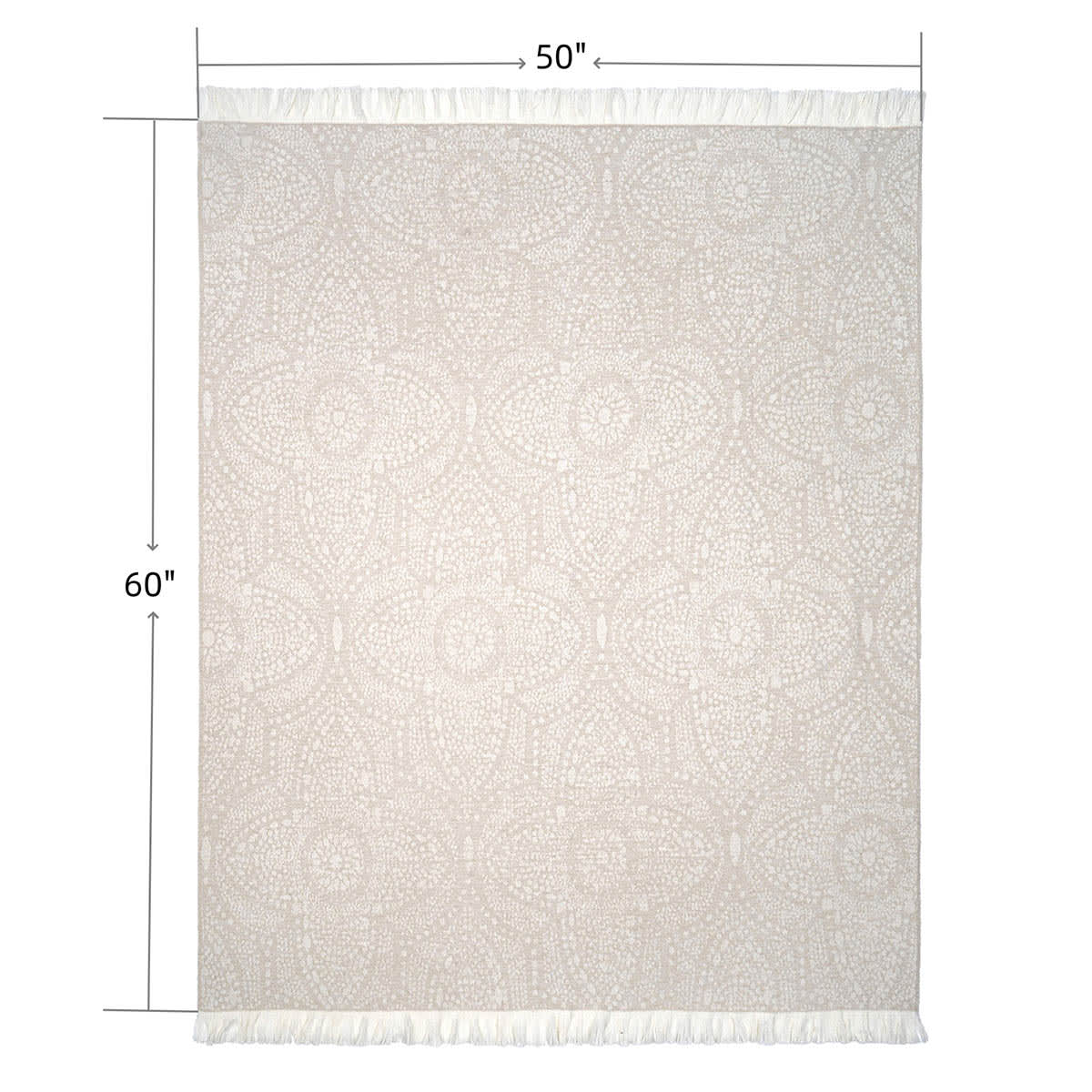 Found & Fable Neutral Arabesque Woven Throw Blanket, 50x60