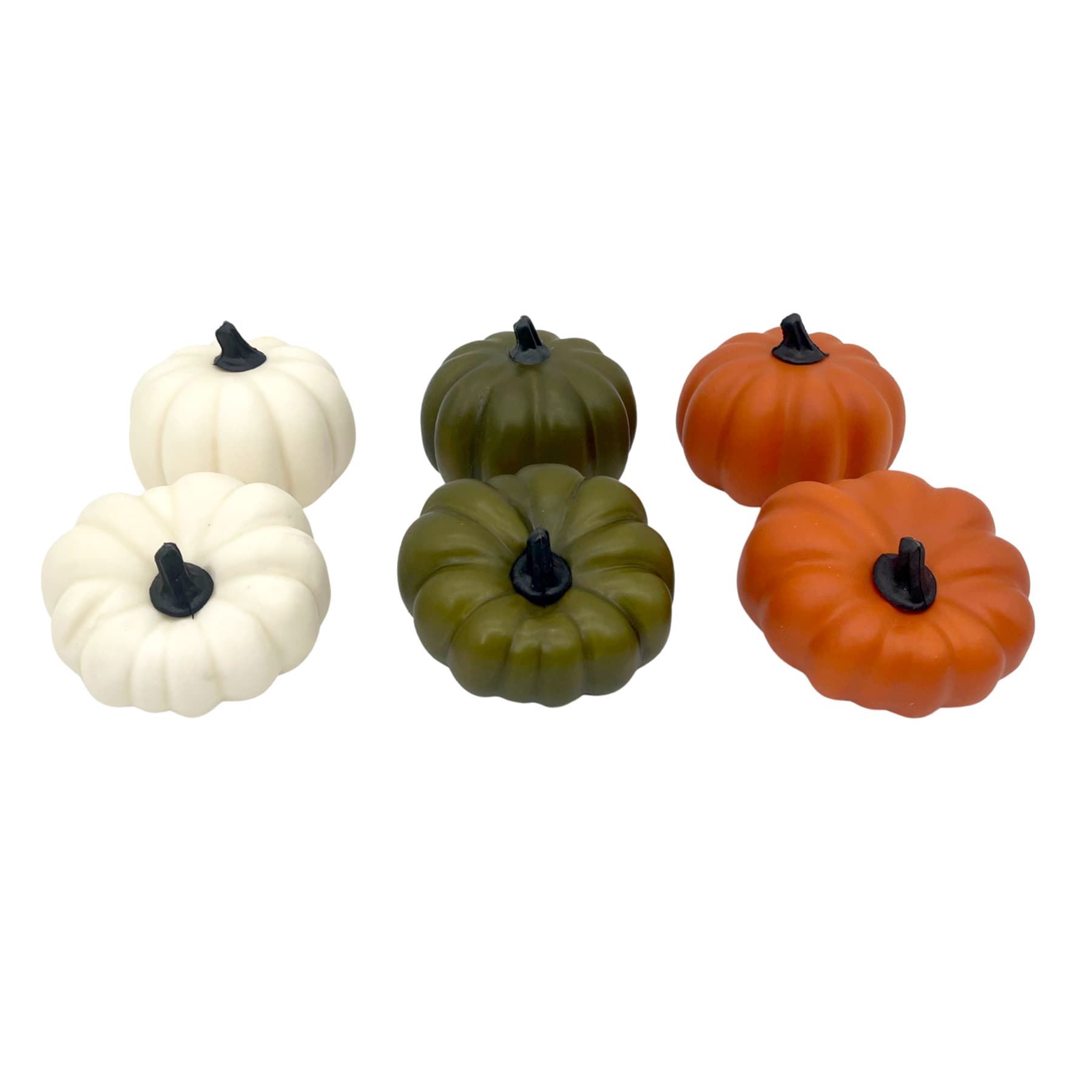 6-Count Green, Orange & White Pumpkins
