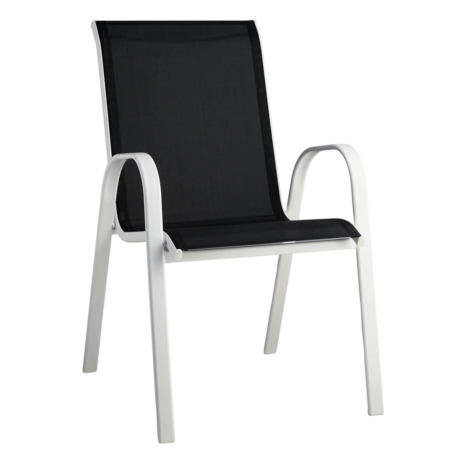 Stackable Sling Patio Chair, Black & White