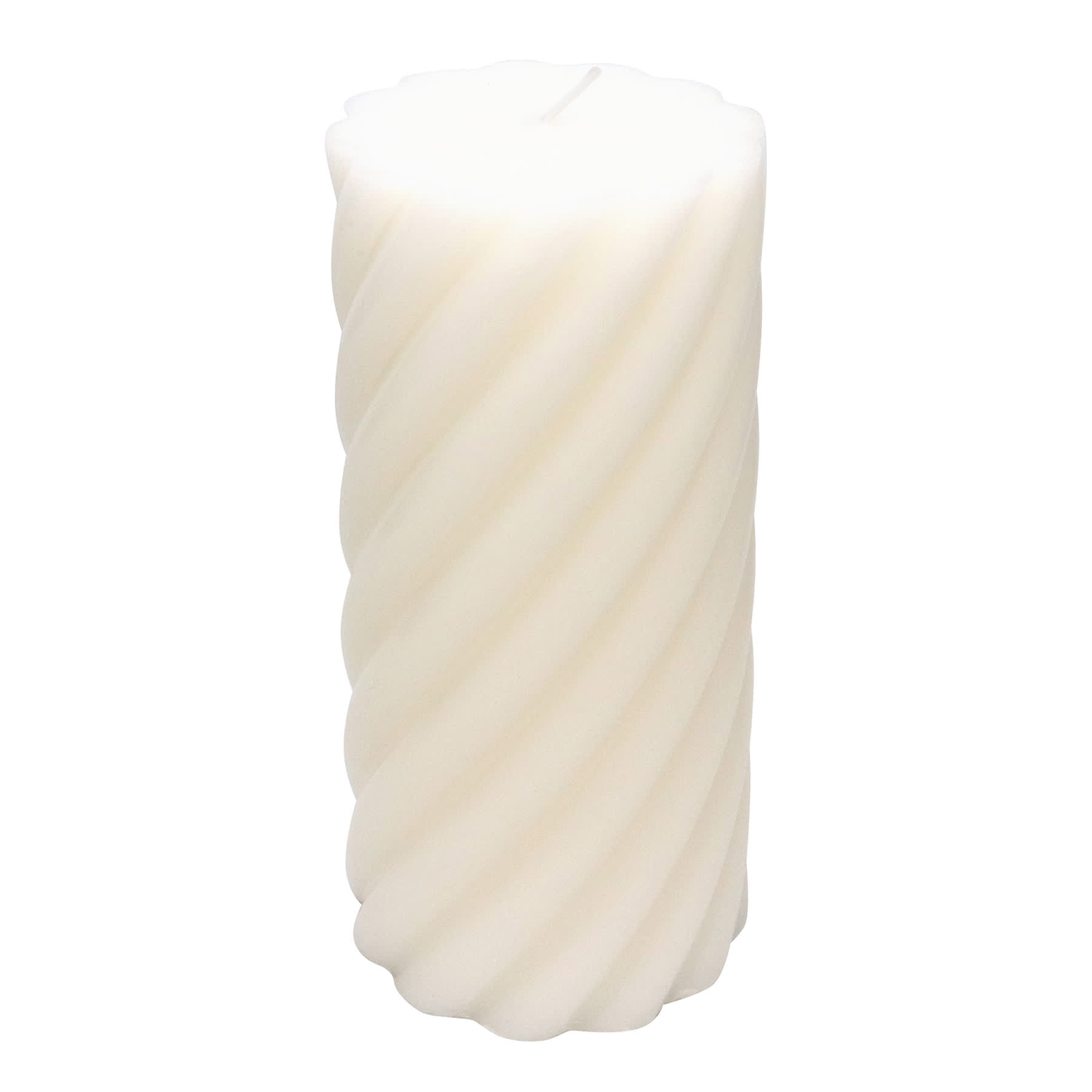 Willow Crossley White Unscented Twisted Pillar Candle, 3x6