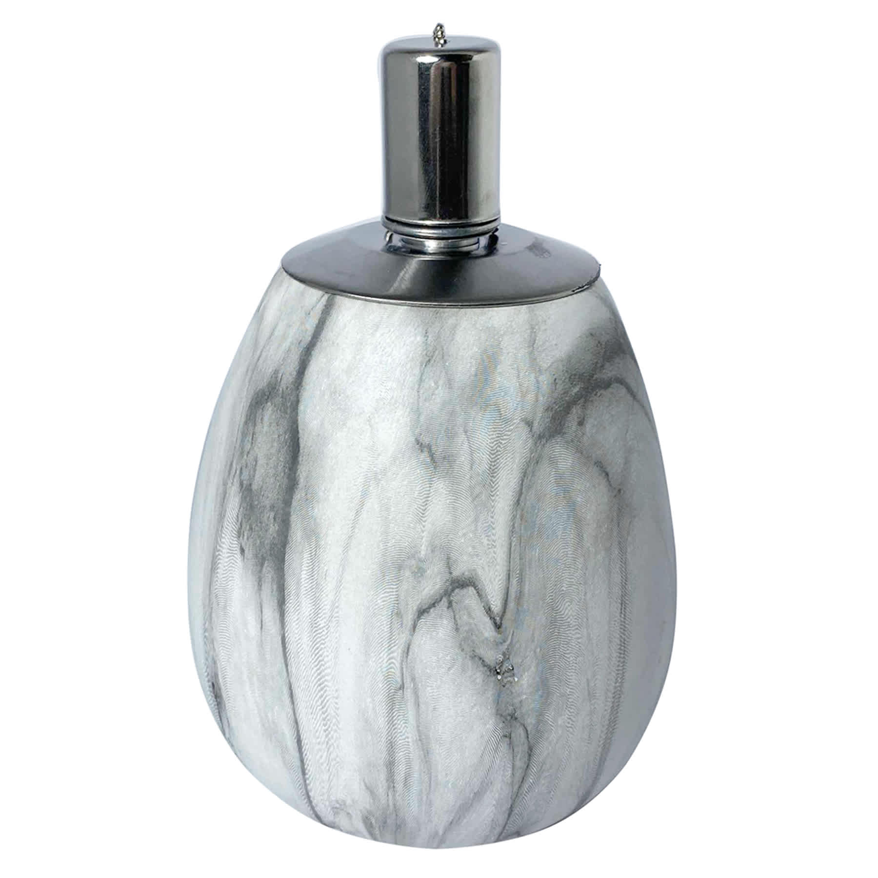 White Ombre Marble Tabletop Torch, 7.7"