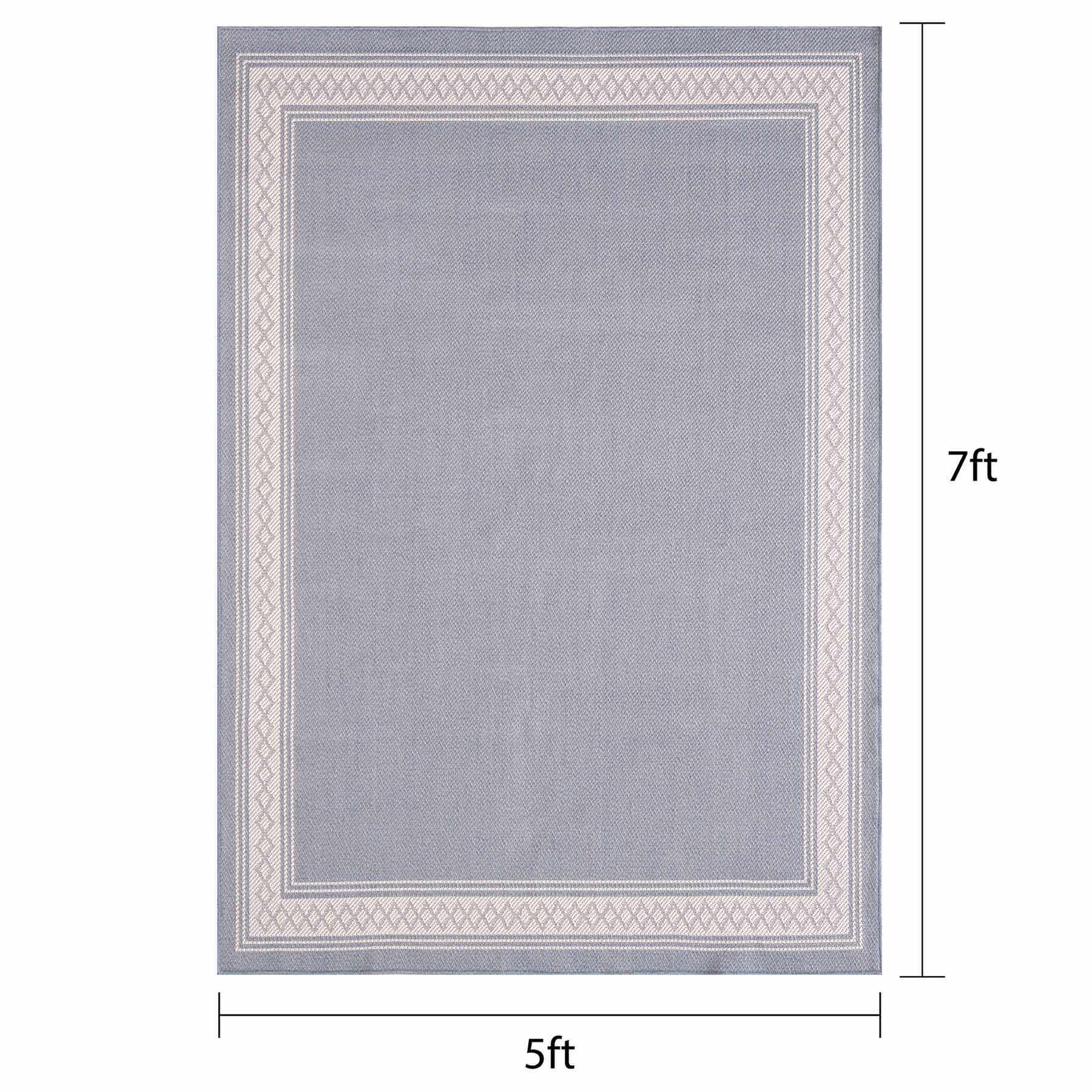 Fifer Blue Border Area Rug, 5x7