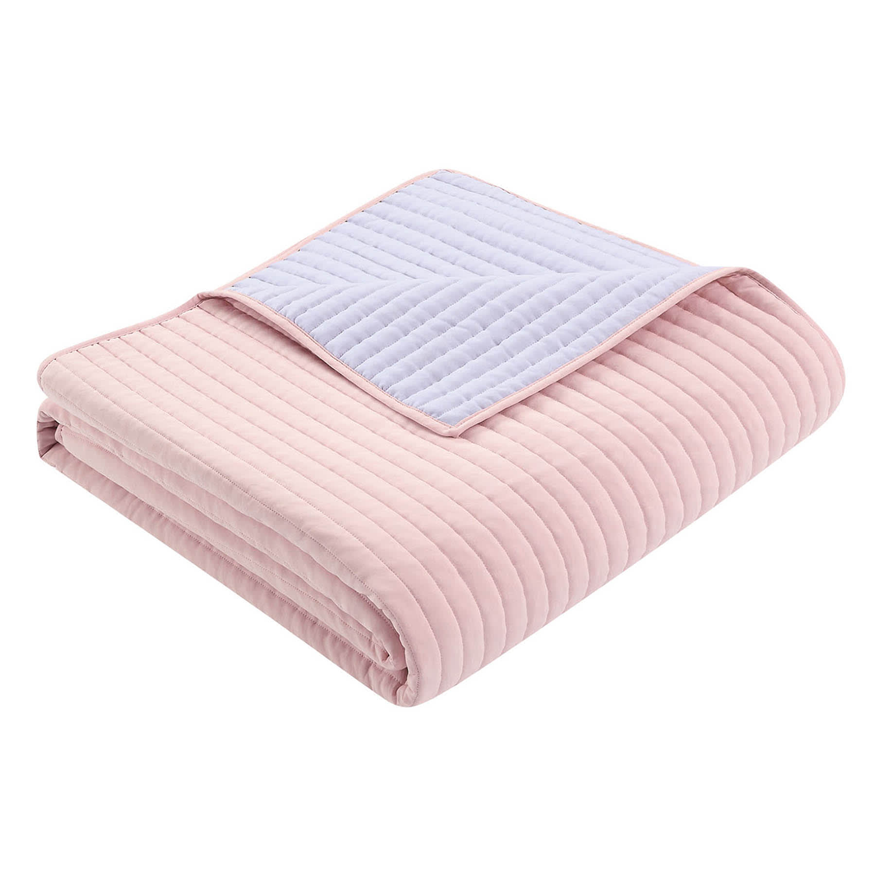 Tiny Dreamers 3-Piece Pink & Purple Washed Microfiber Reversible Quilt Set, Full/Queen
