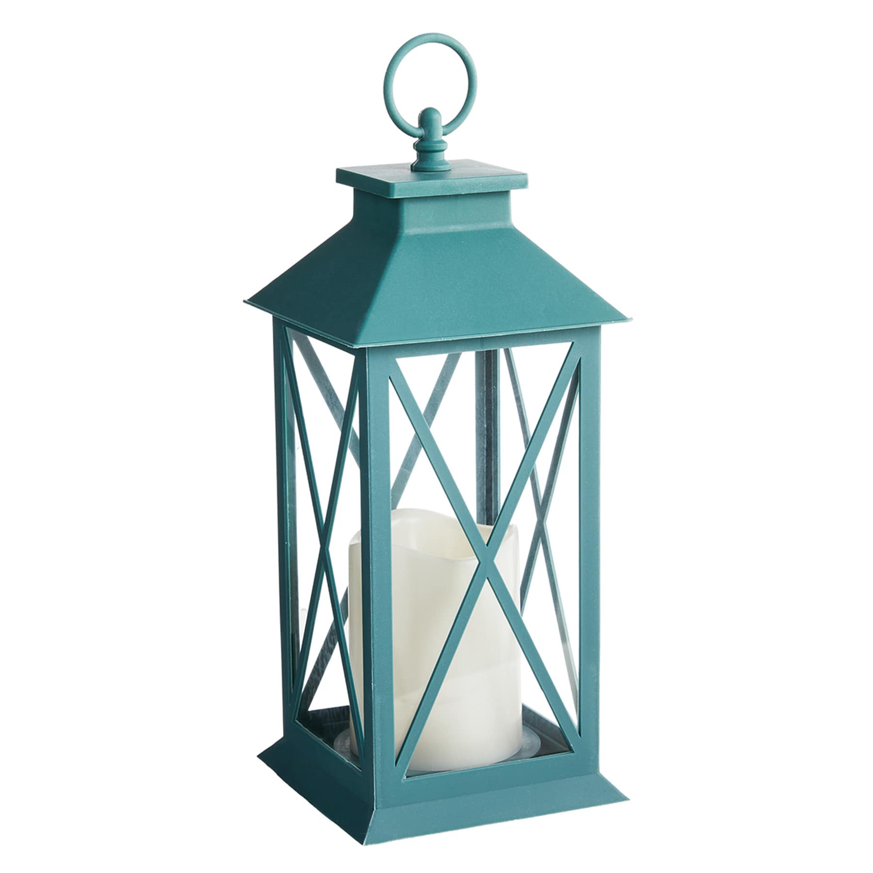 Found & Fable LED Teal Lantern, 12"
