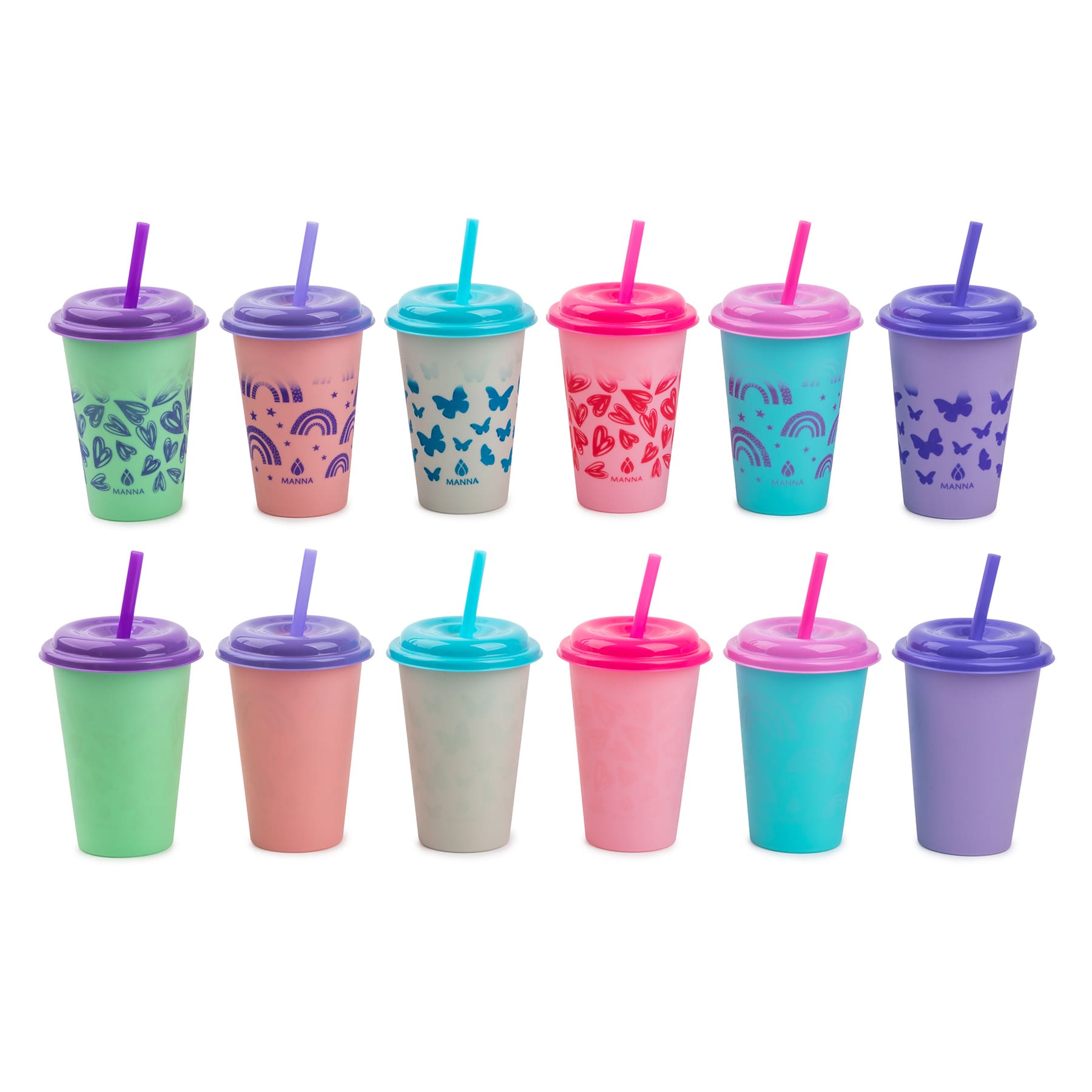 6-Pack Color-Changing Graphics Tumbler Cups, 12oz